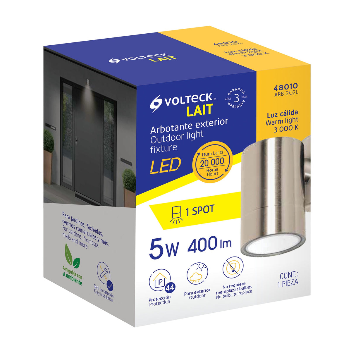 Arbotante exterior de acento, 1 spot, LED, 5 W