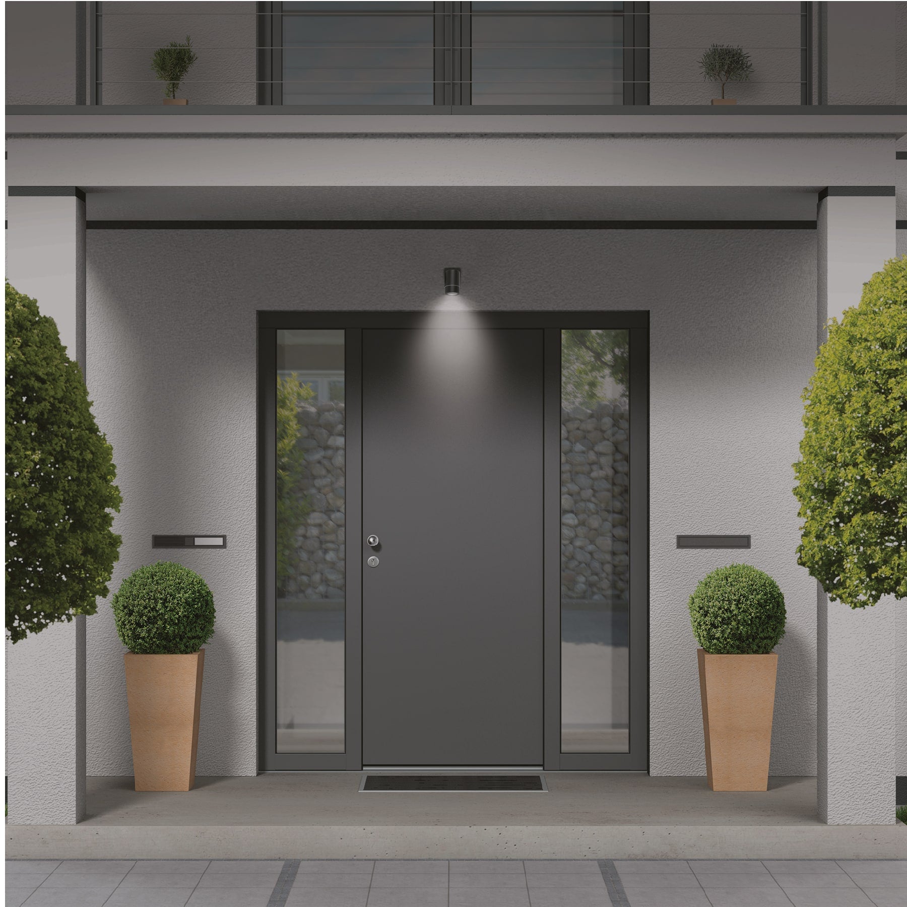 Arbotante exterior, cilíndrico, spot, 1xMR16GU10, negro