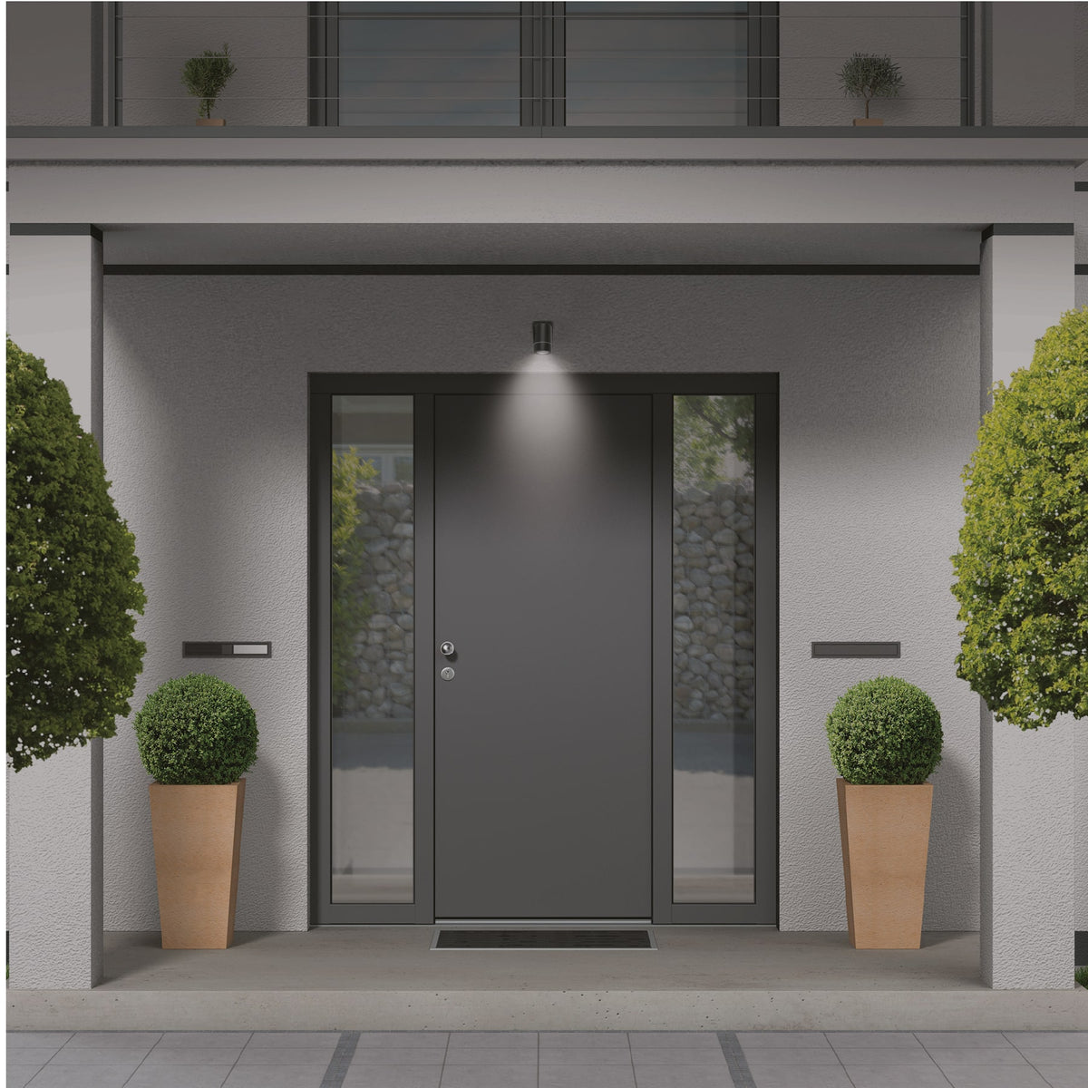Arbotante exterior, cilíndrico, spot, 1xMR16GU10, negro