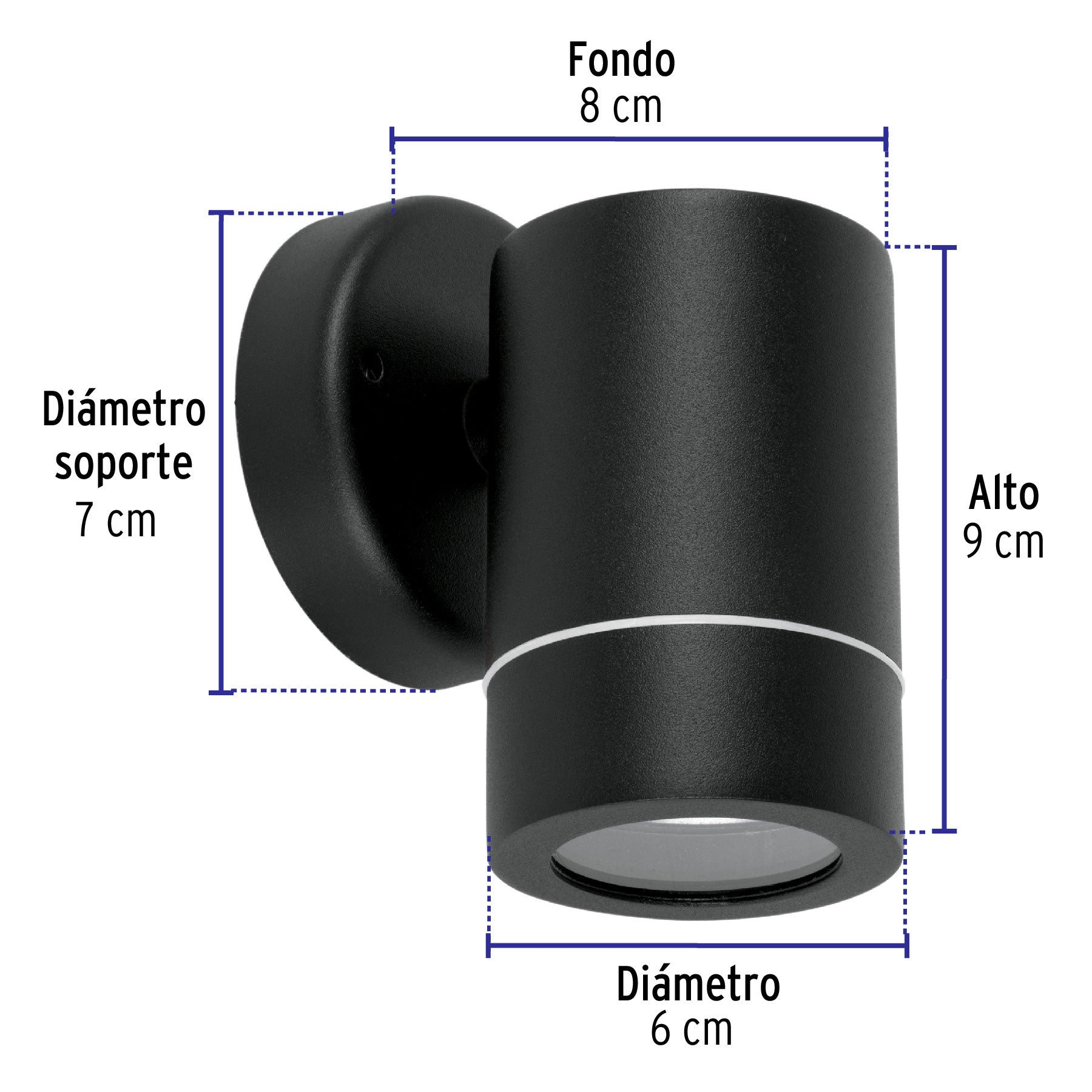 Arbotante exterior, cilíndrico, spot, 1xMR16GU10, negro