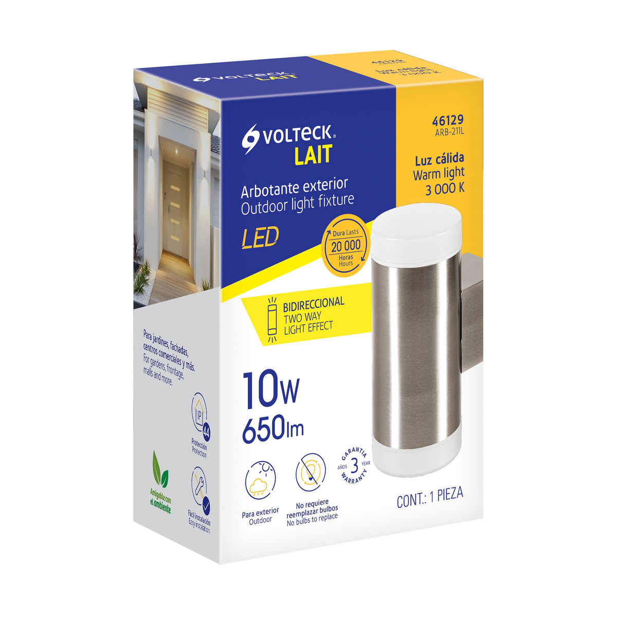 Arbotante decorativo de LED, 2 spots, 10 W, 650 lm