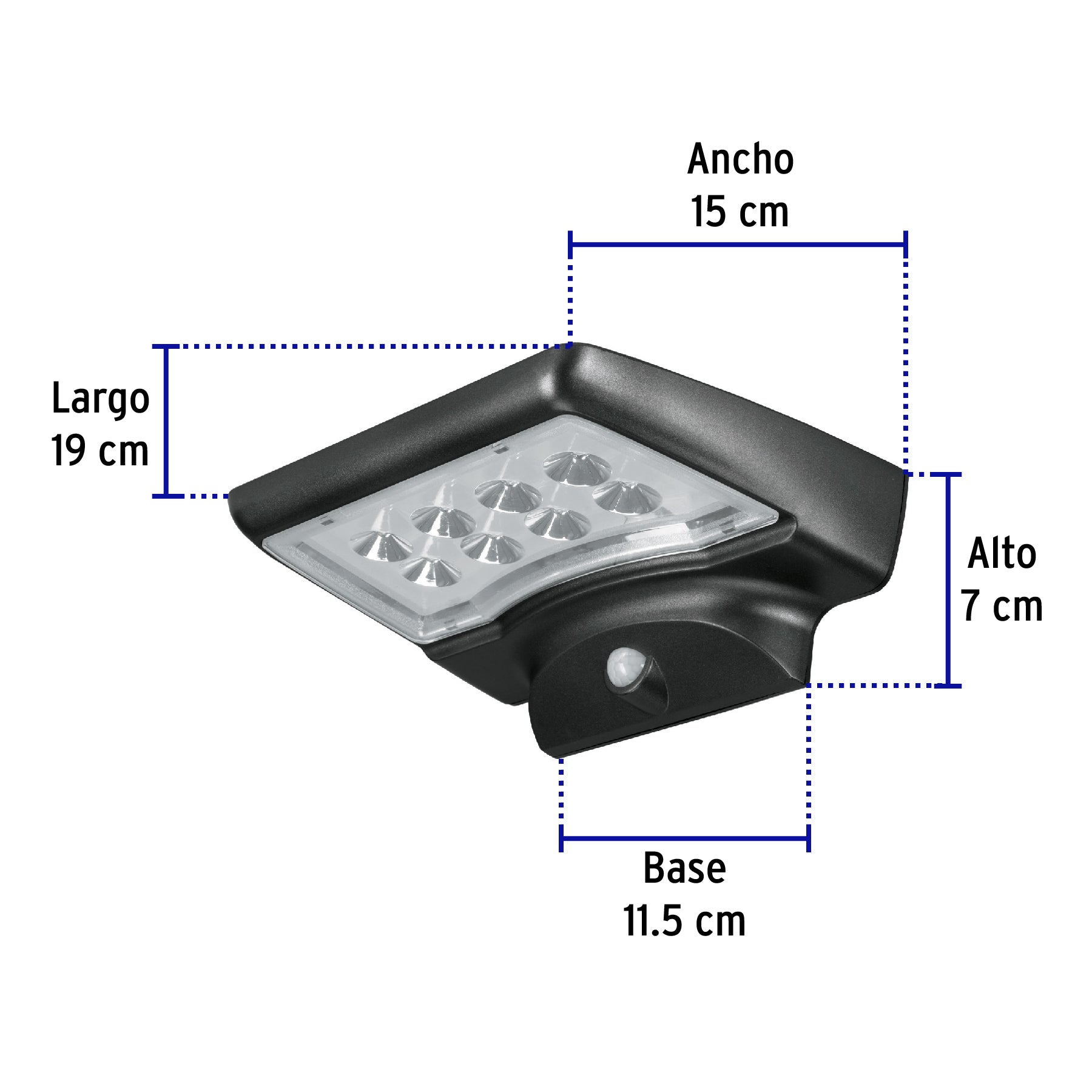 Arbotante solar LED 4 W con sensor de movimiento