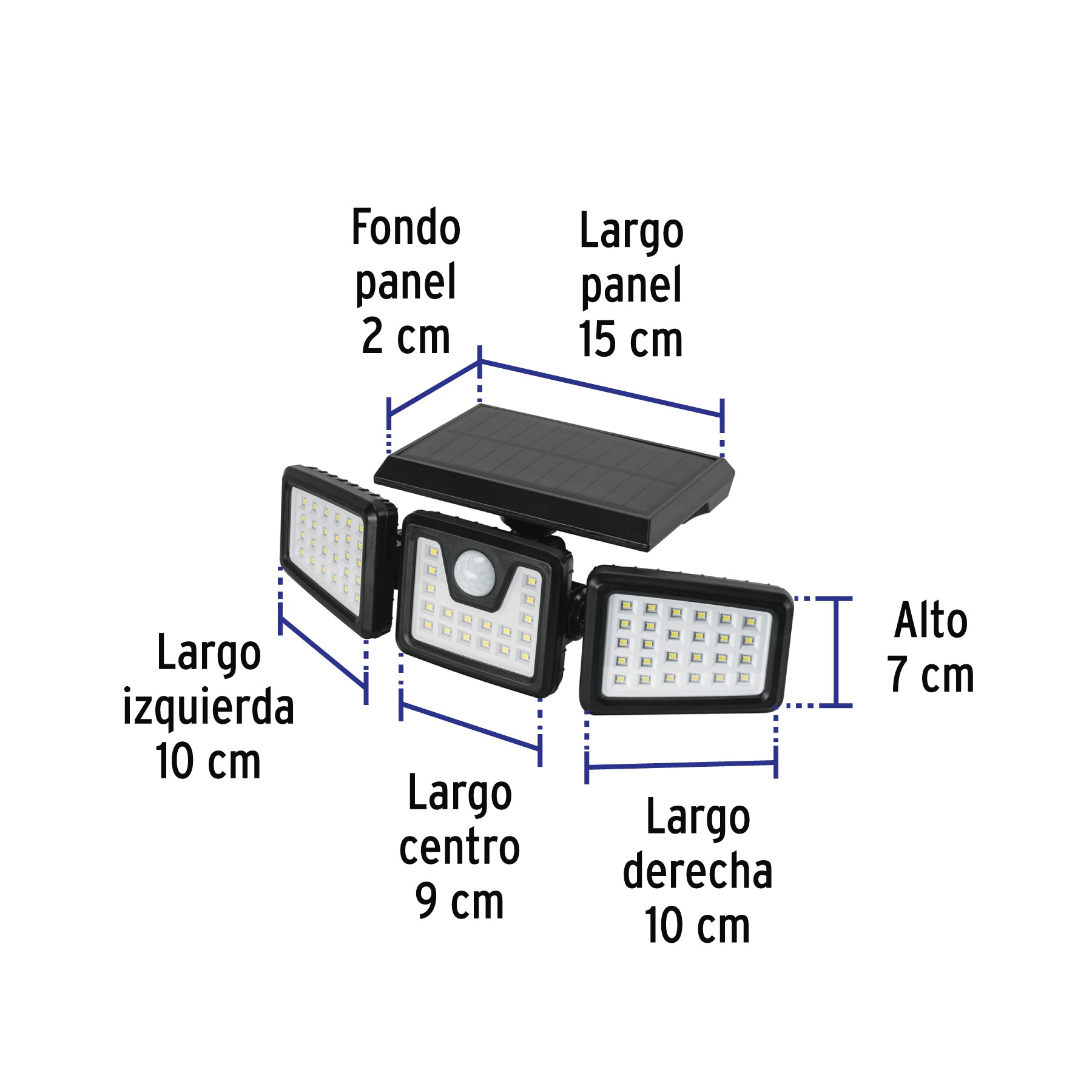 Luminario Solar LED 8 W con sensor de movimiento, Volteck