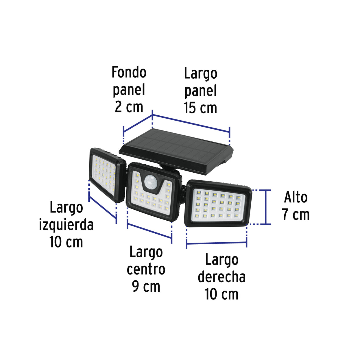 Luminario Solar LED 8 W con sensor de movimiento, Volteck