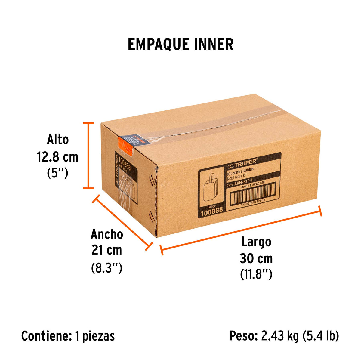 Kit contra caídas con arnés de un anillo, TRUPER