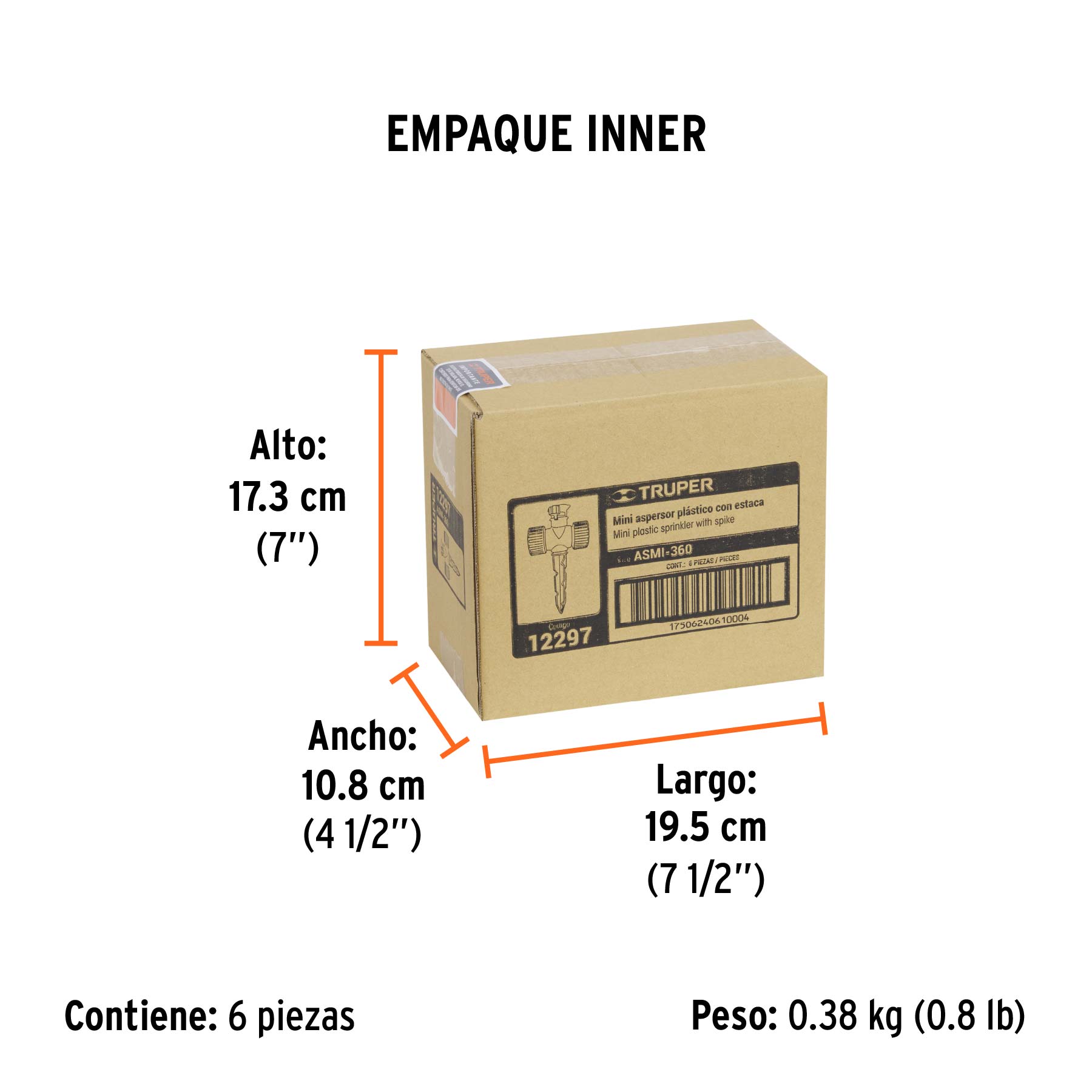 Aspersor mini de plástico, irrigación 360°