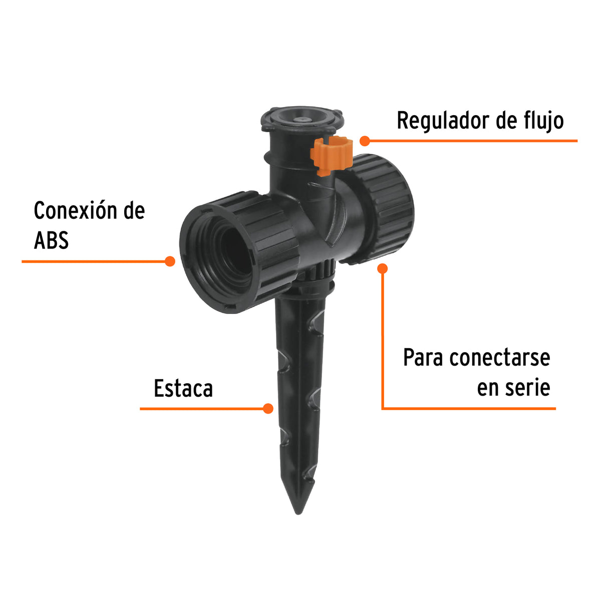 Aspersor mini de plástico, irrigación 360°
