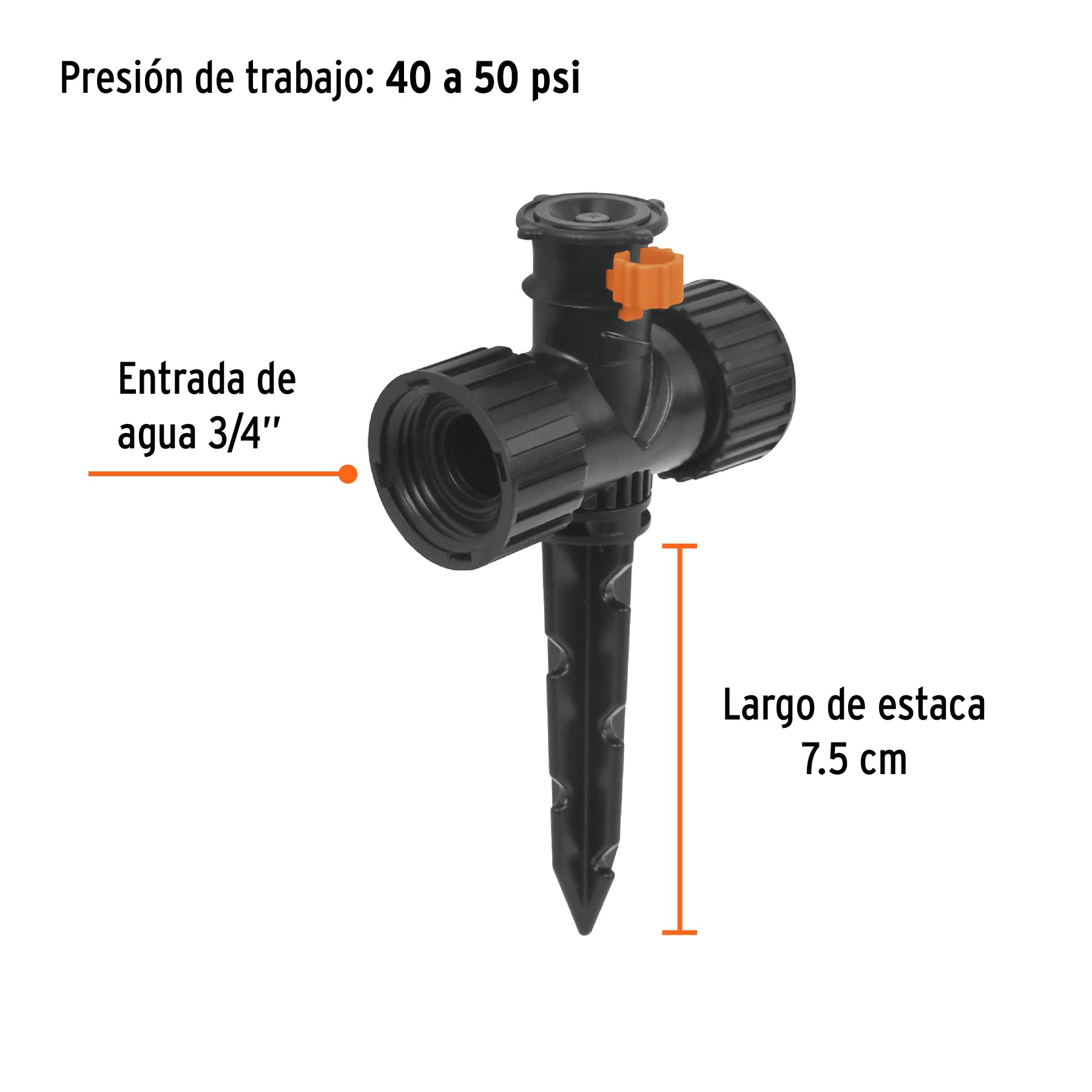 Aspersor mini de plástico, irrigación 360°