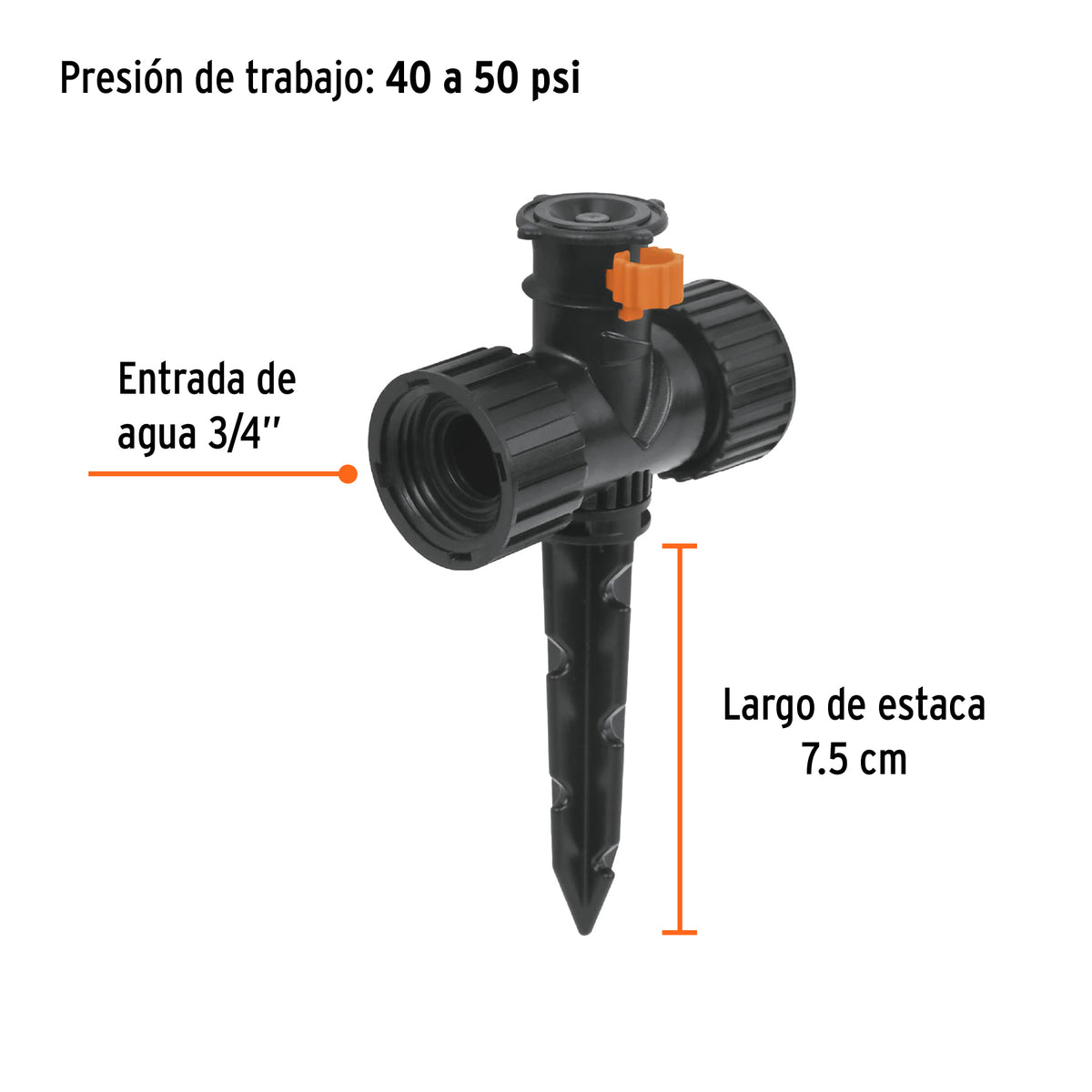 Aspersor mini de plástico, irrigación 360°