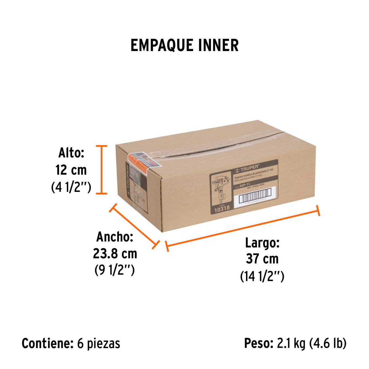 Aspersor metálico una vía, estaca de 11"