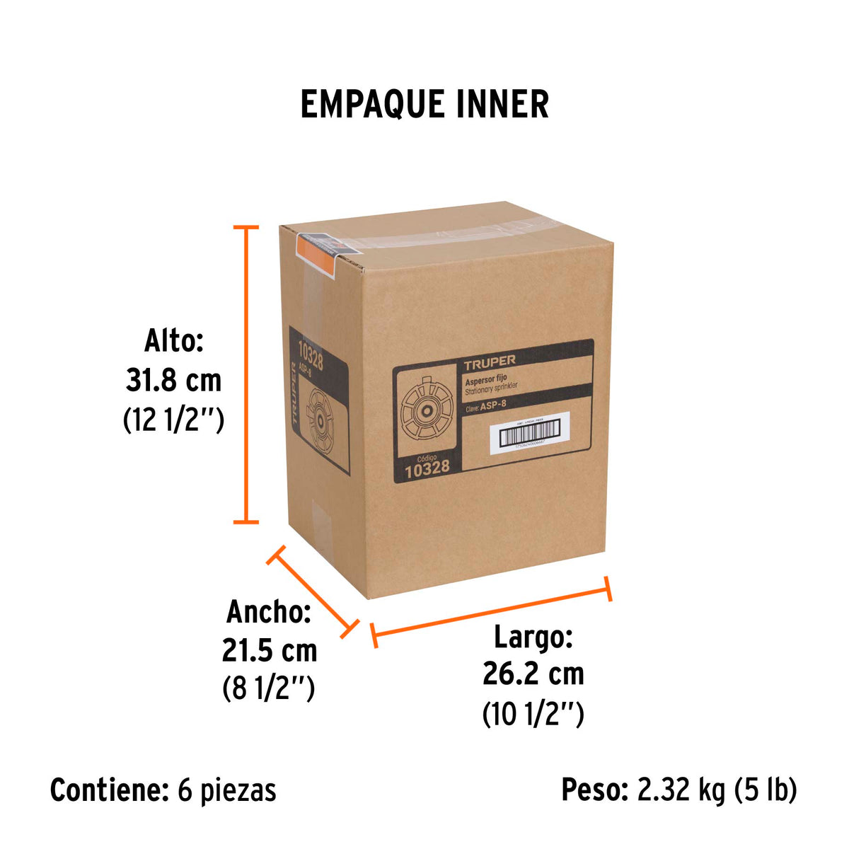 Aspersor de 8 funciones base aluminio