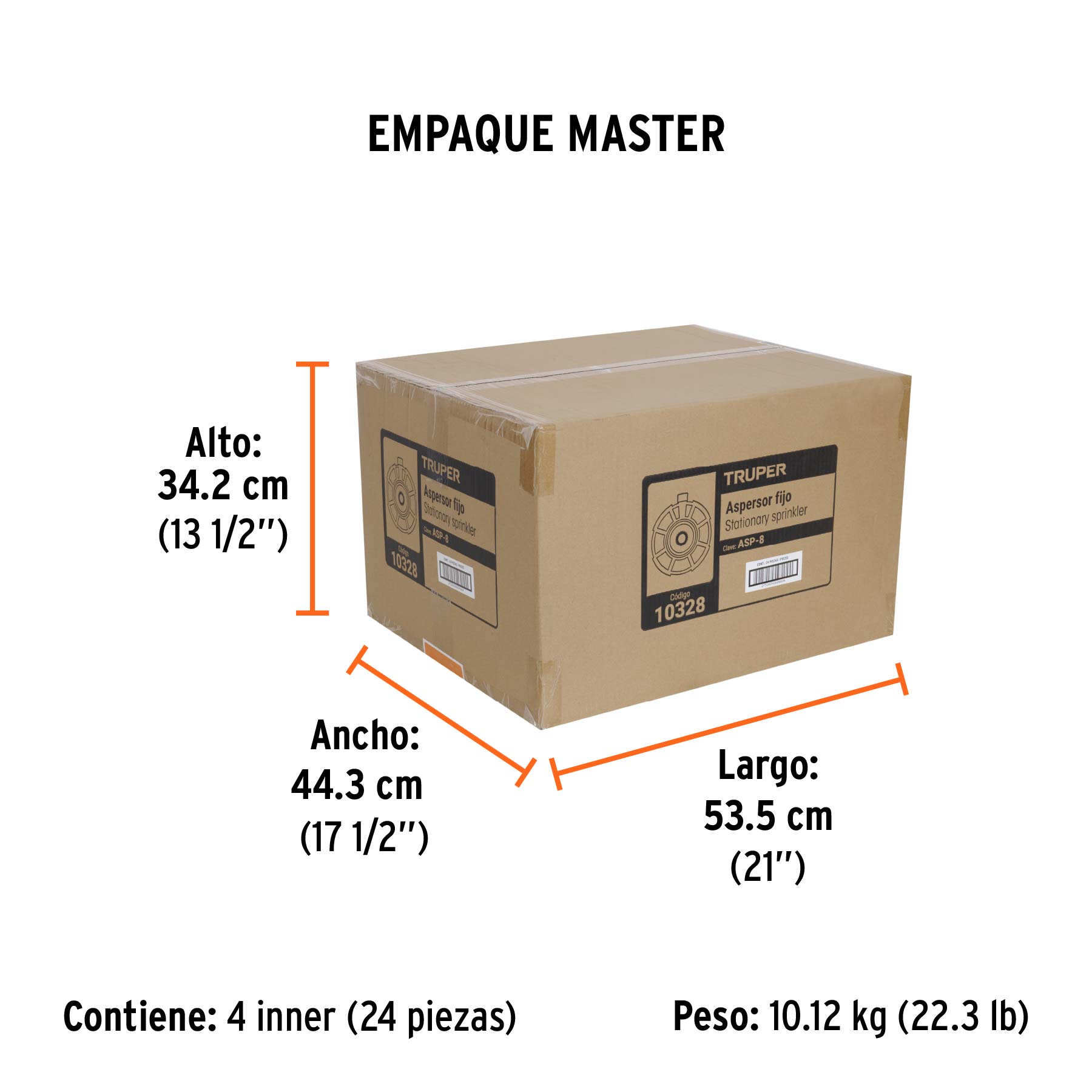 Aspersor de 8 funciones base aluminio