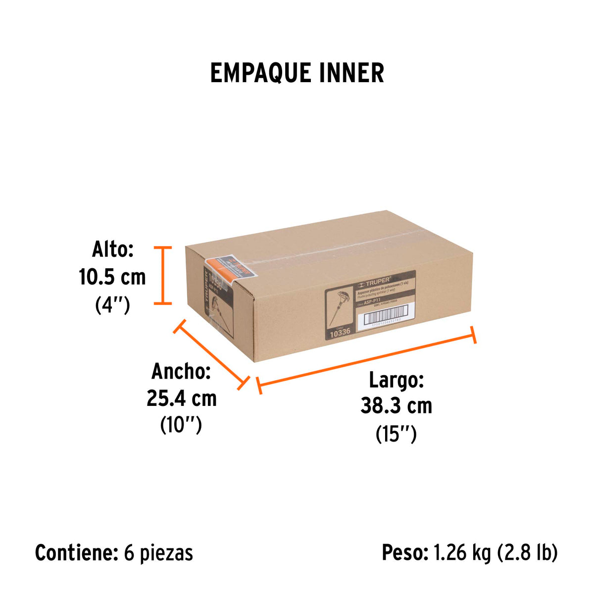 Aspersor plástico una vía, estaca de 11"