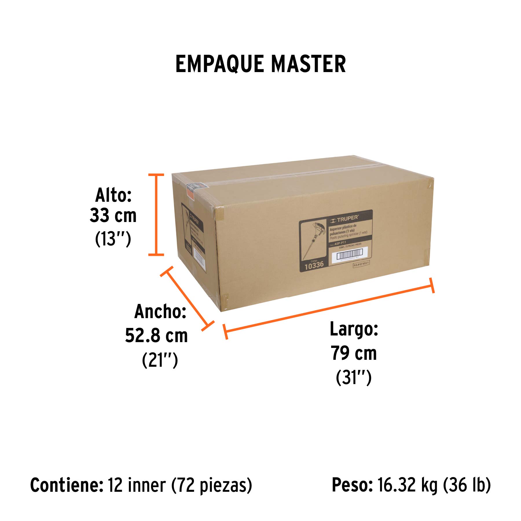 Aspersor plástico una vía, estaca de 11"