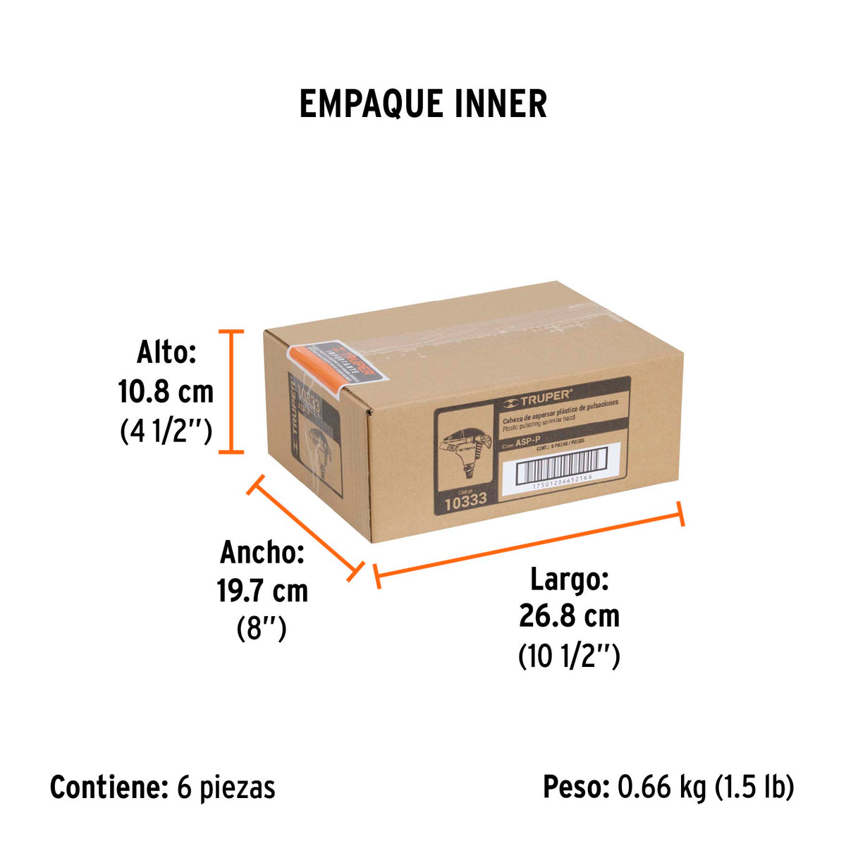 Aspersor plástico cabeza sola