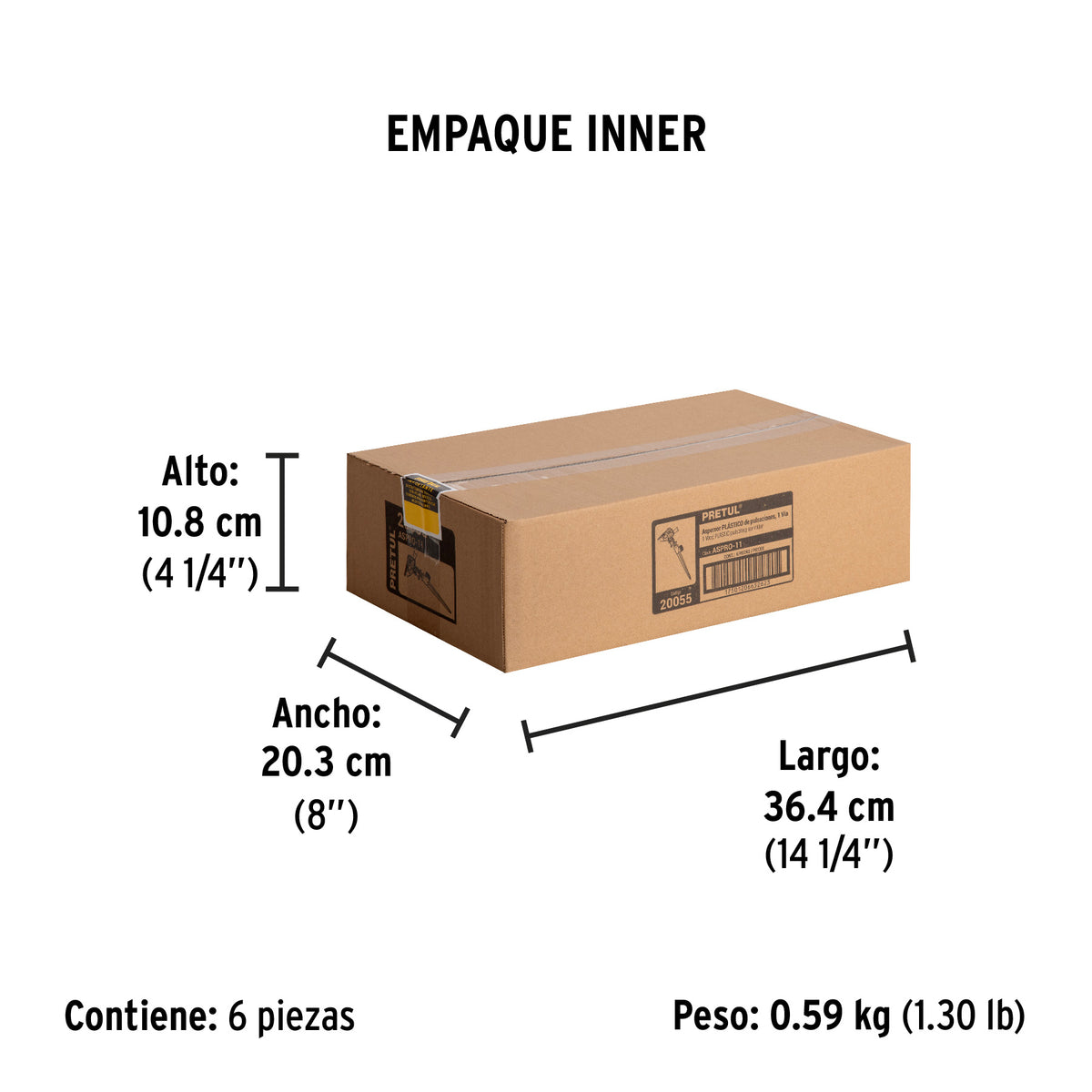 Aspersor plástico una vía, estaca de 17 cm, pretul