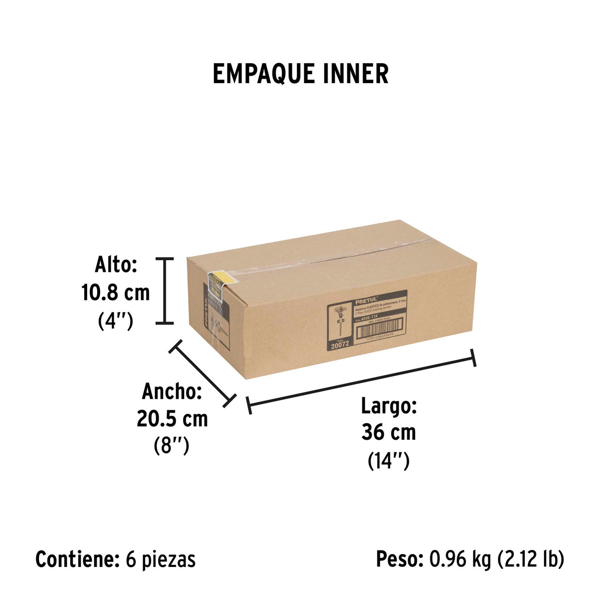 Aspersor verde, plástico, dos vías, estaca de zinc de 11"