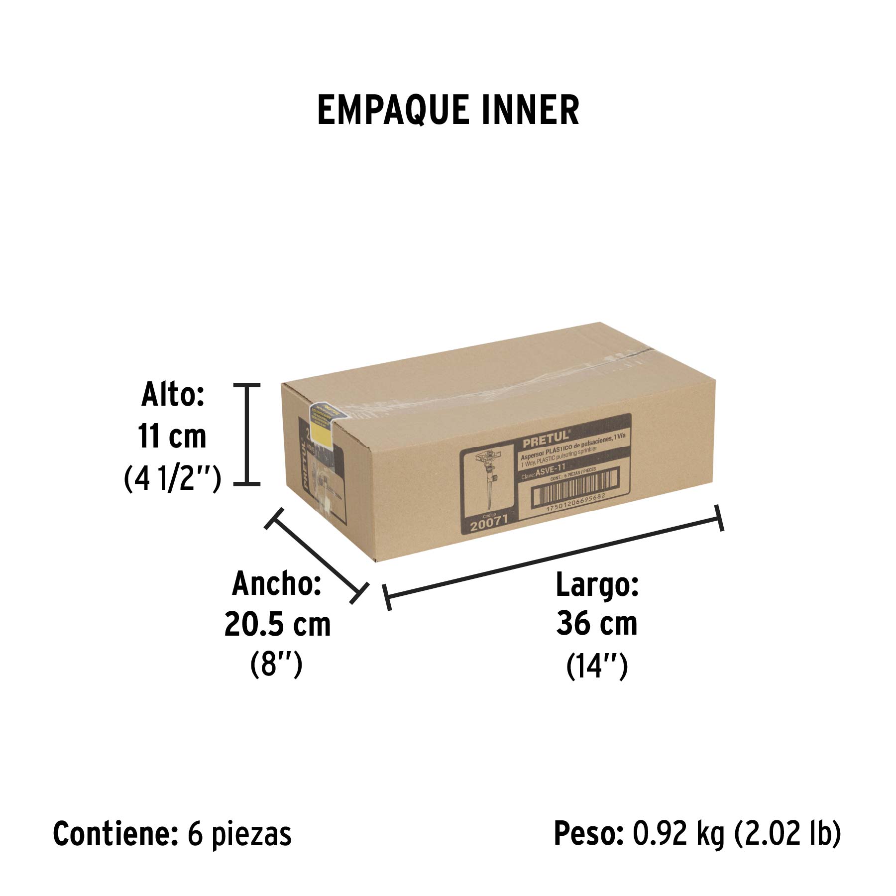 Aspersor verde, plástico, estaca de 11", pretul