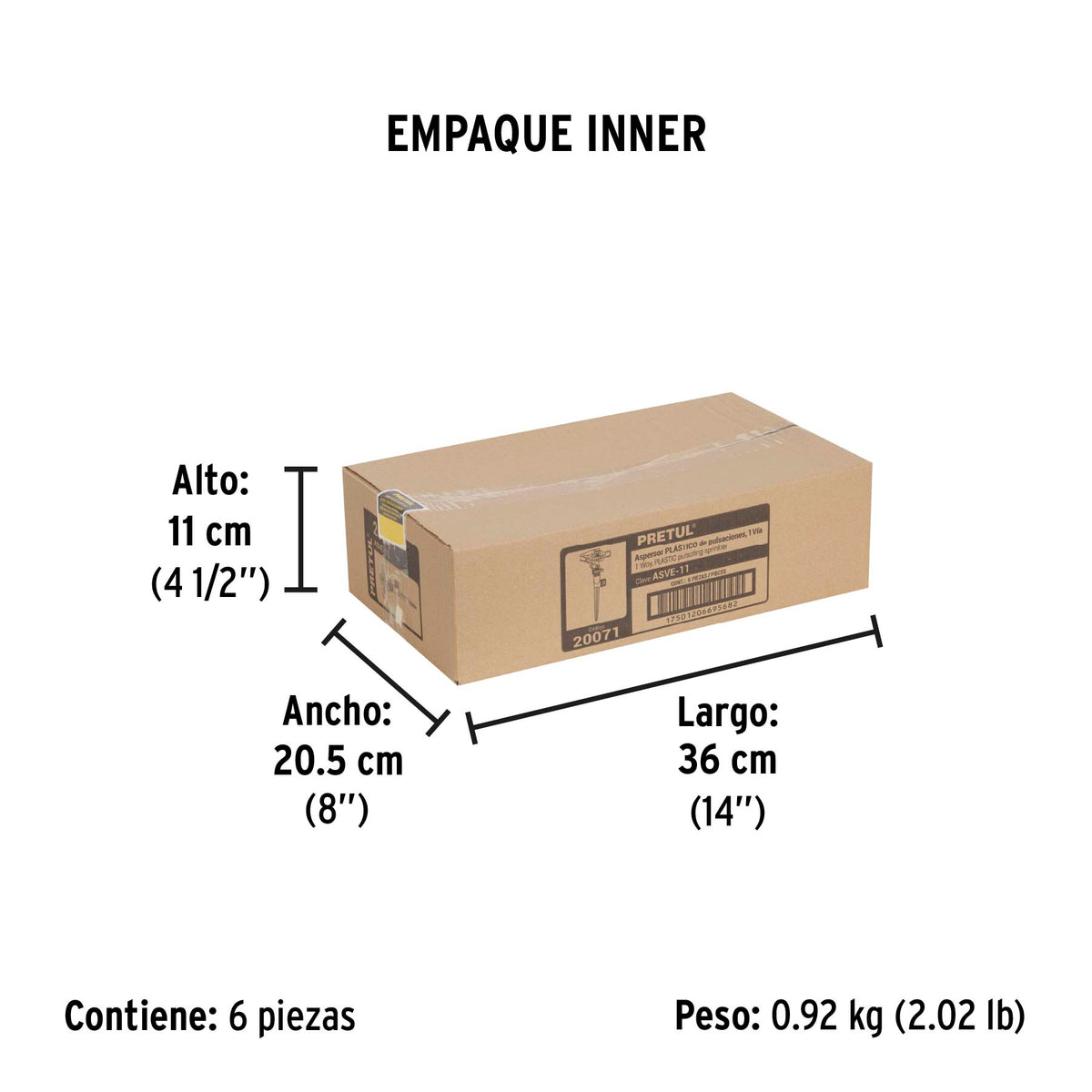 Aspersor verde, plástico, estaca de 11", pretul