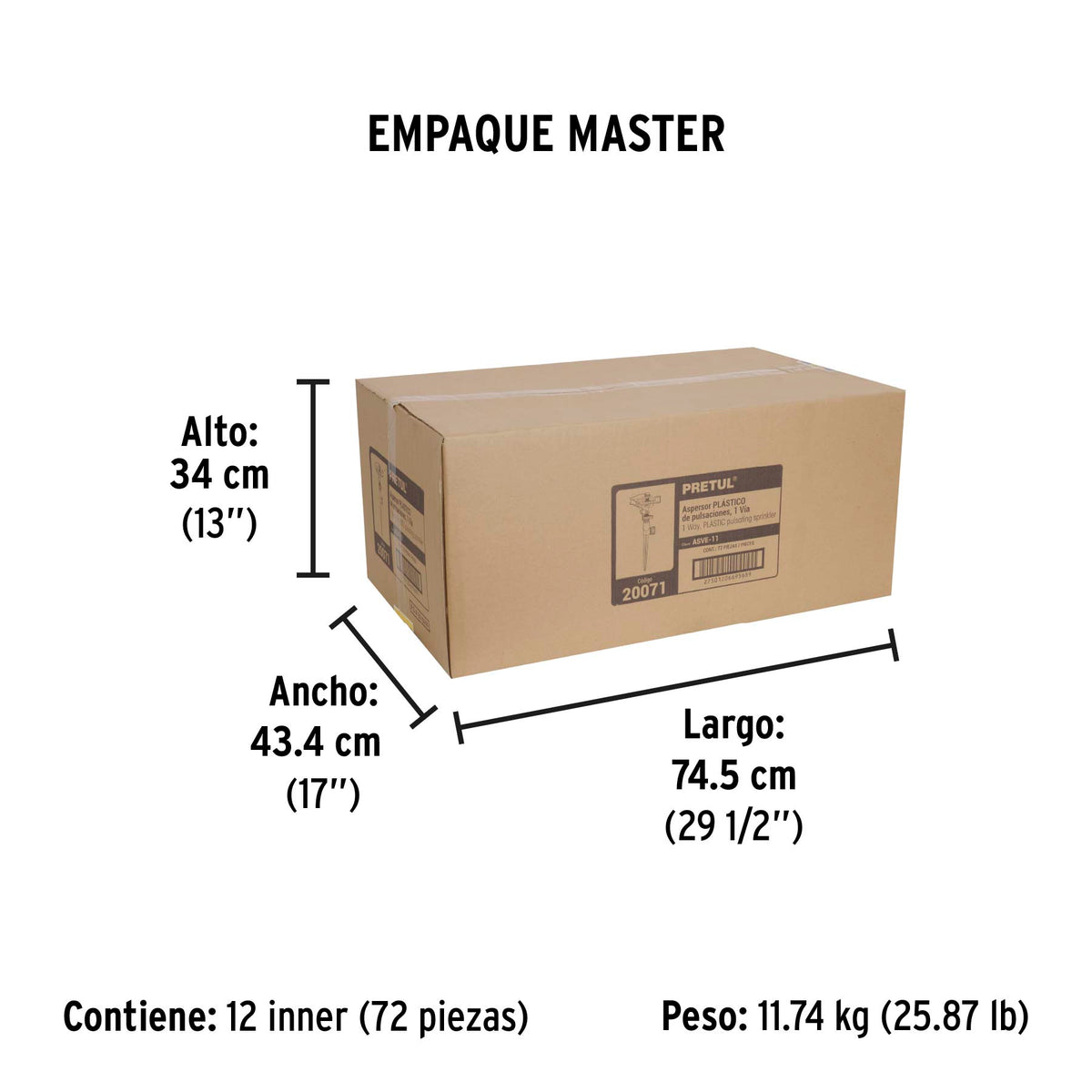 Aspersor verde, plástico, estaca de 11", pretul