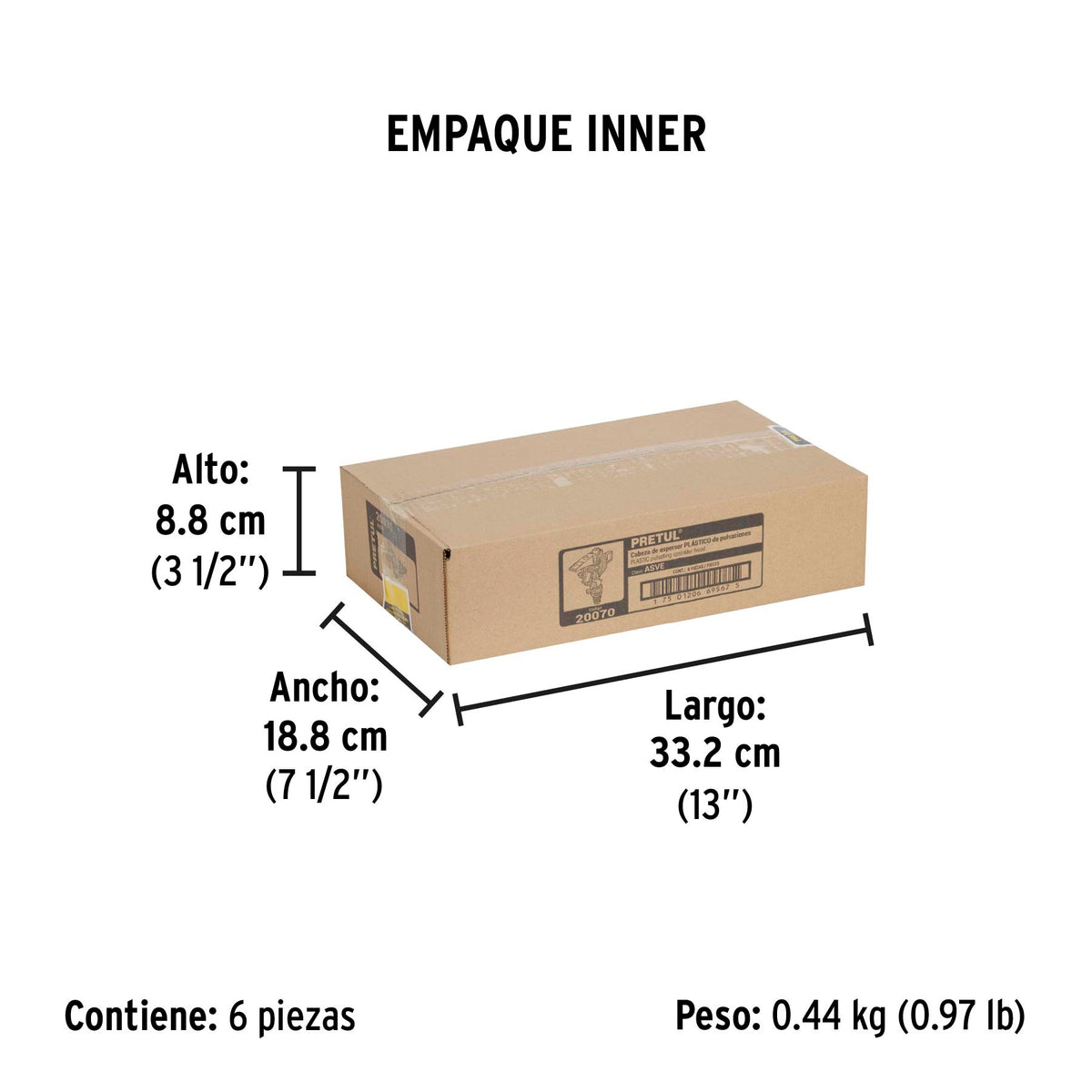 Aspersor verde, plástico, pretul