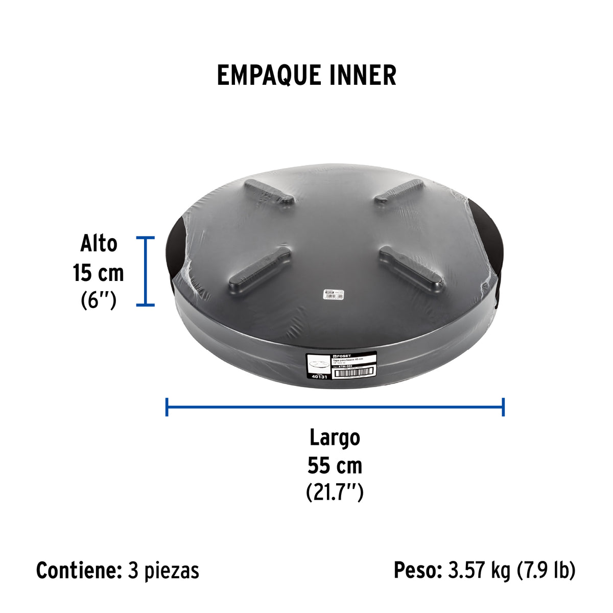 Tapa para tinaco, 18'