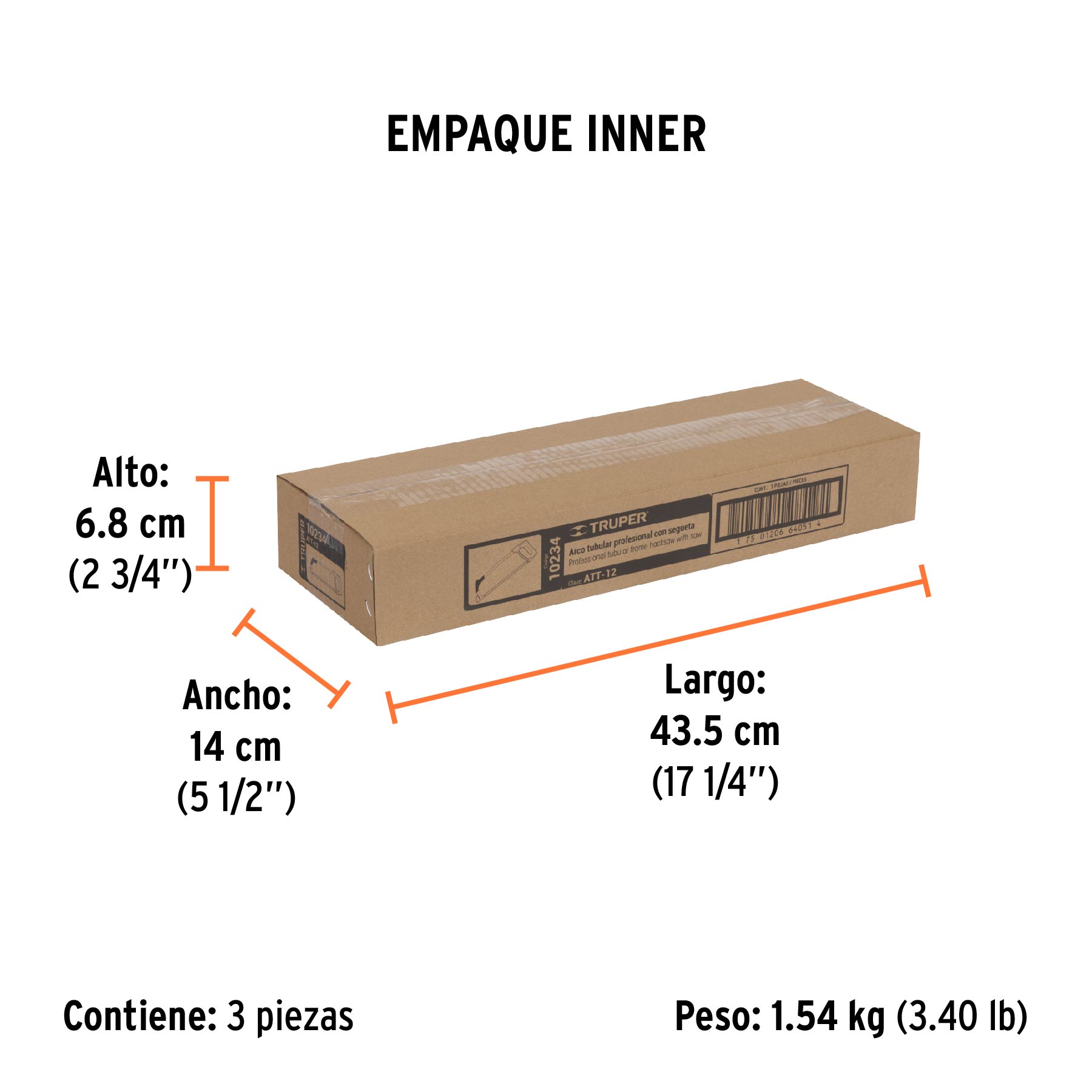 Arco profesional tubular para segueta 12"
