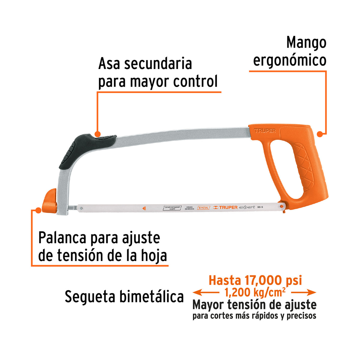 Arco profesional tubular para segueta 12"