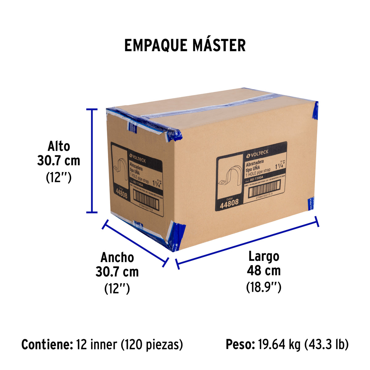 Bolsa c/5 abrazaderas tipo uña 1-1/4' p/tubo pared gruesa
