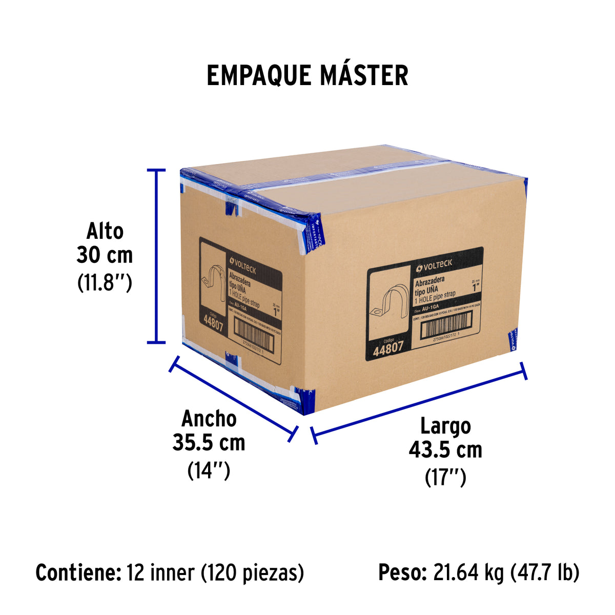 Bolsa c/10 abrazaderas tipo uña 1' p/tubo pared gruesa