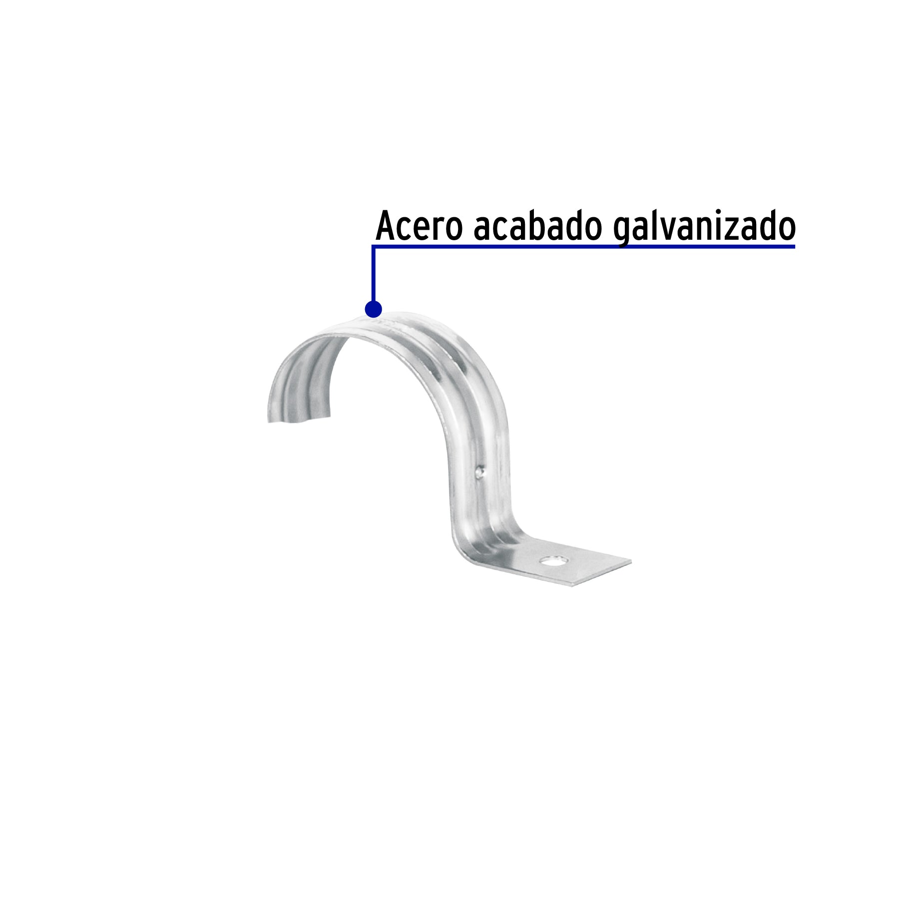 Abrazadera tubo tipo uña 2", bolsa con 5 pzas, Volteck