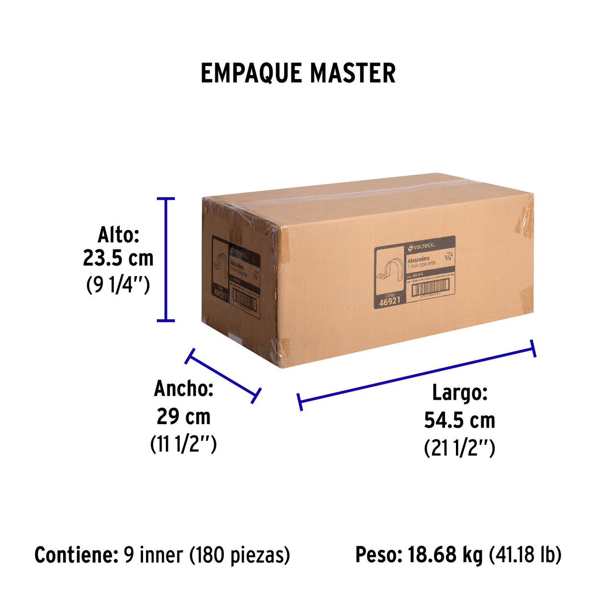 Abrazadera de tubo tipo uña 3/4",bolsa con 10 pzas , Volteck