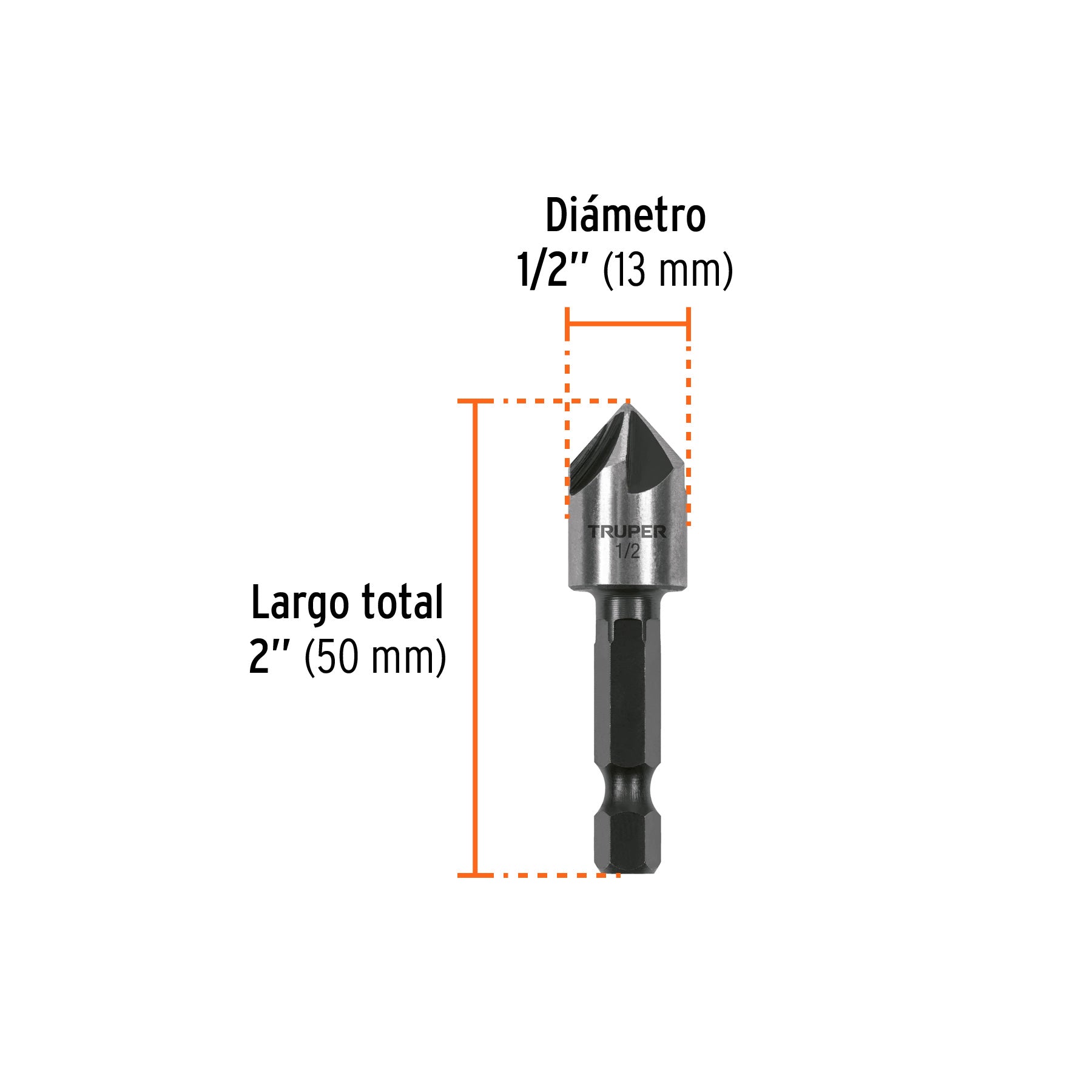 Avellanador HSS cambio rápido 1/2', Truper