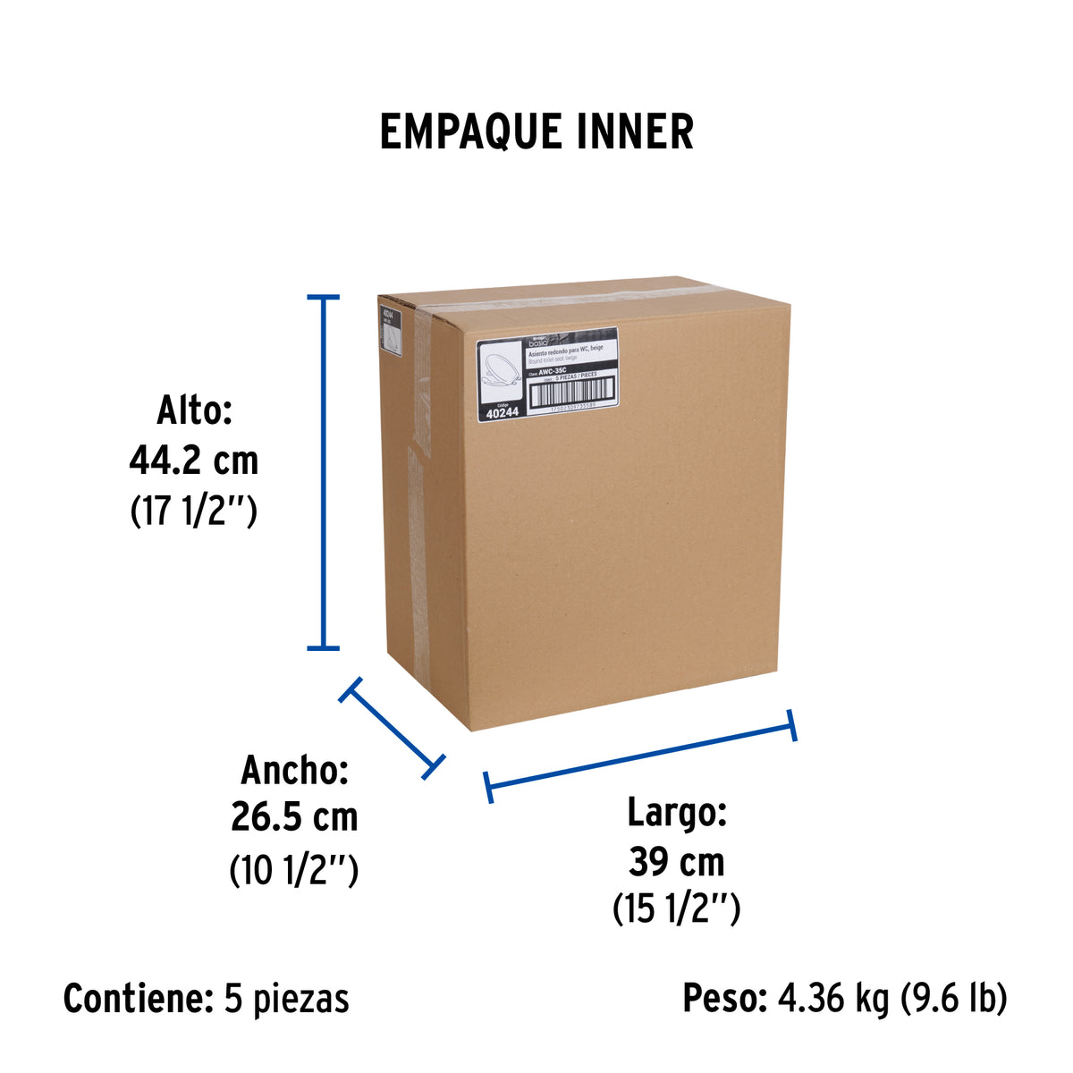 Asiento ligero con tapa para WC, beige, Foset Basic