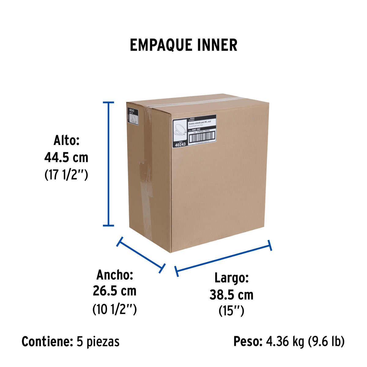 Asiento ligero con tapa para WC, azul, Foset Basic