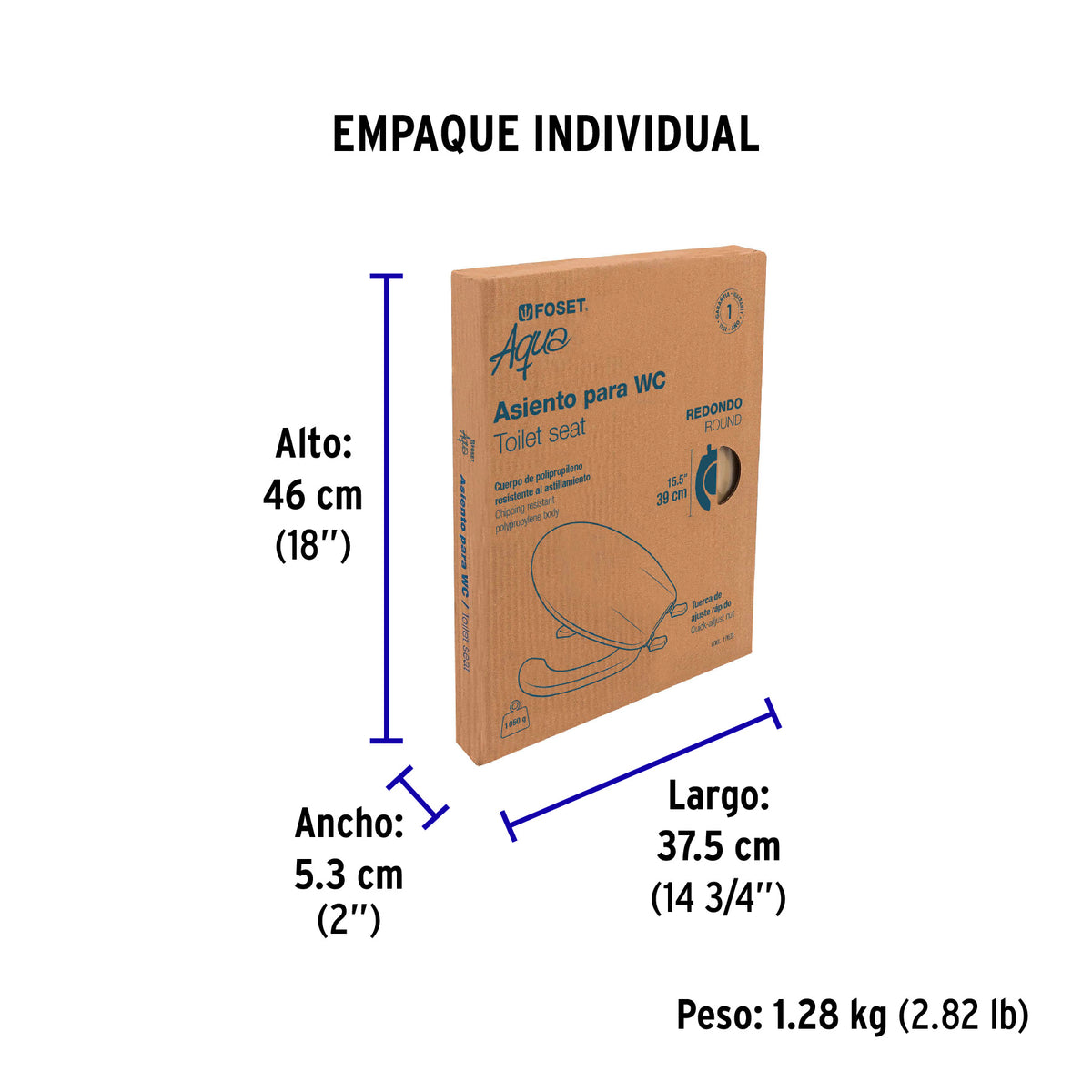 Asiento para WC, 40 cm, beige
