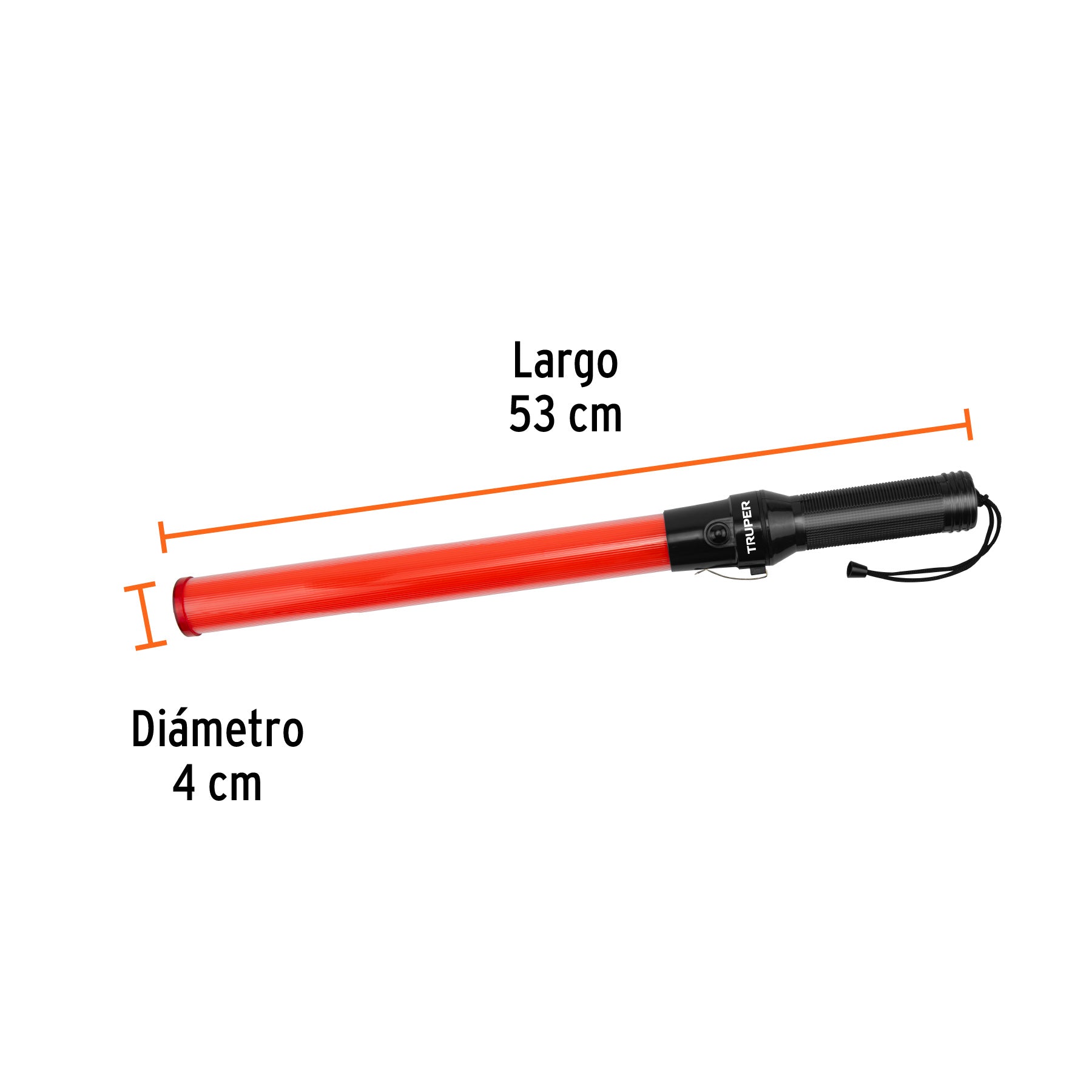 Bastón de seguridad de luz LED, 52 cm