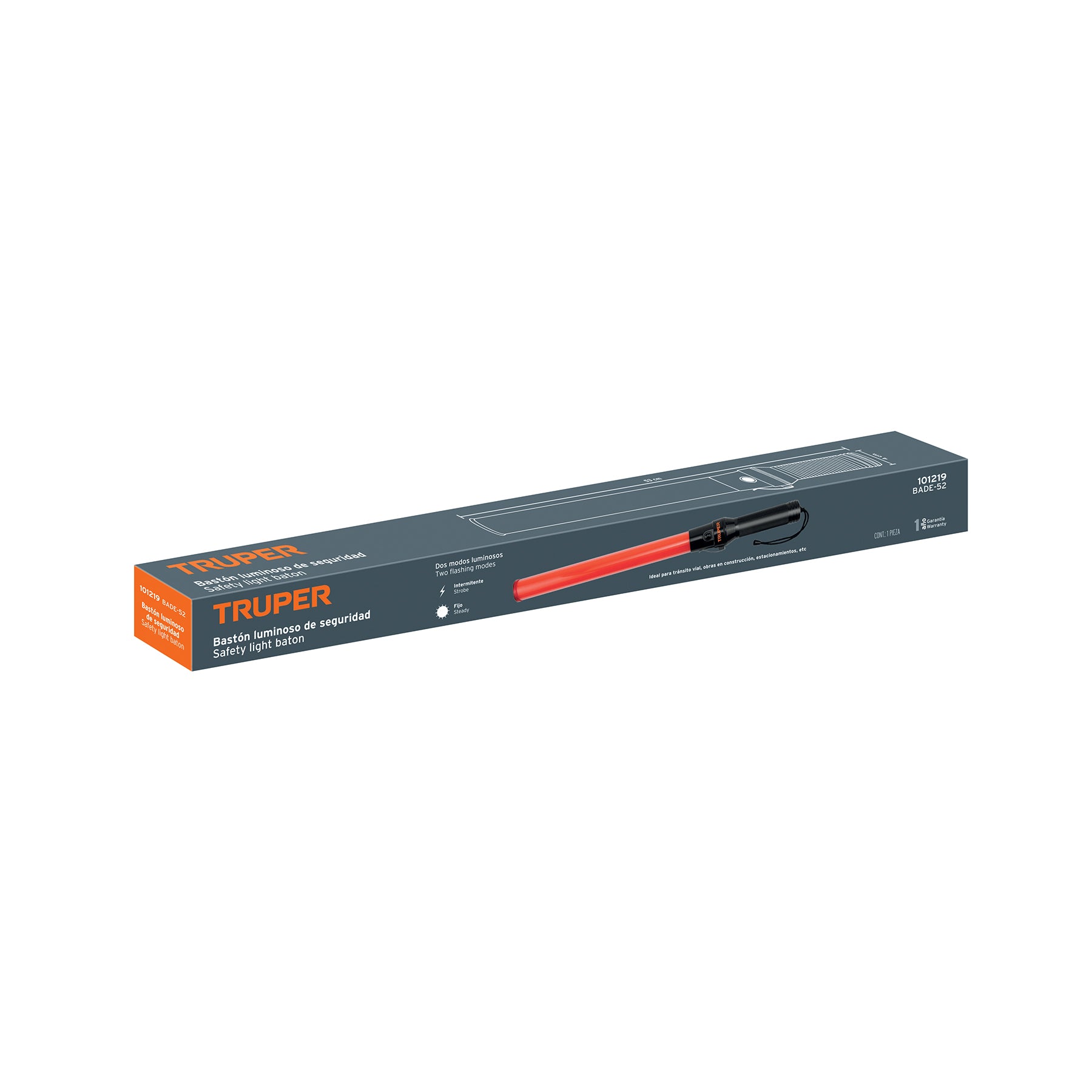Bastón de seguridad de luz LED, 52 cm