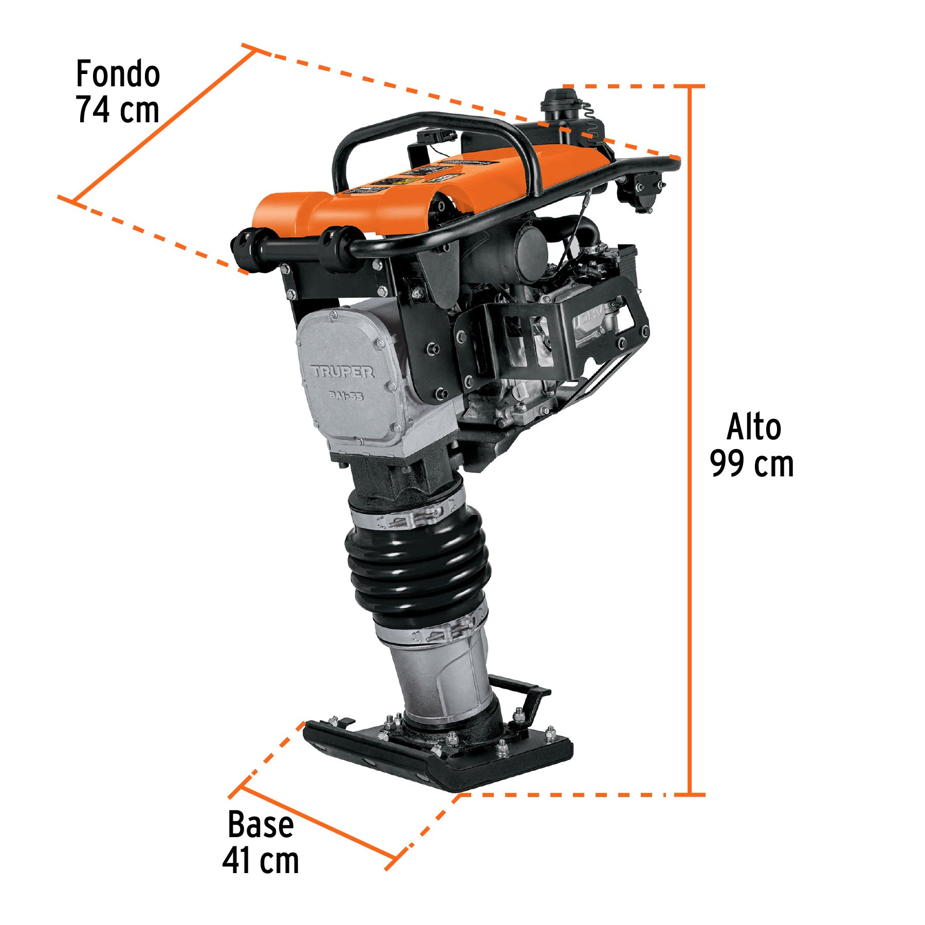 Bailarina compactadora 5.5 HP, motor Honda GX160, Truper