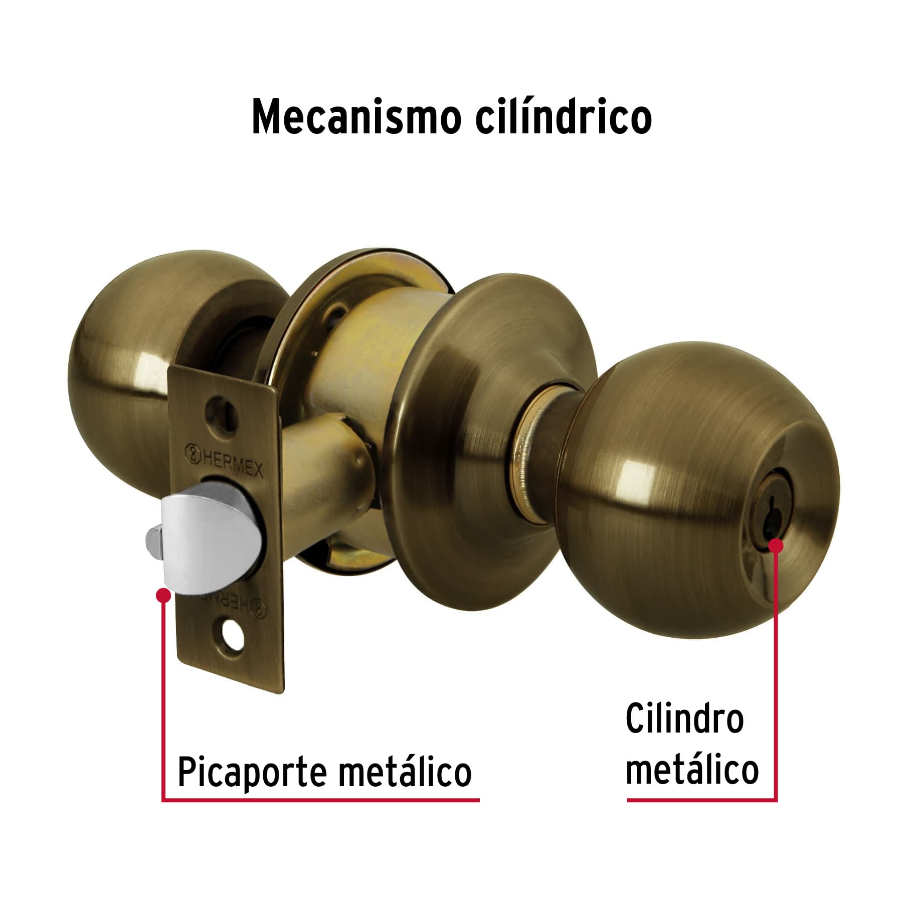 Cerradura esfera,cil, ent, antiguo,HB,blister