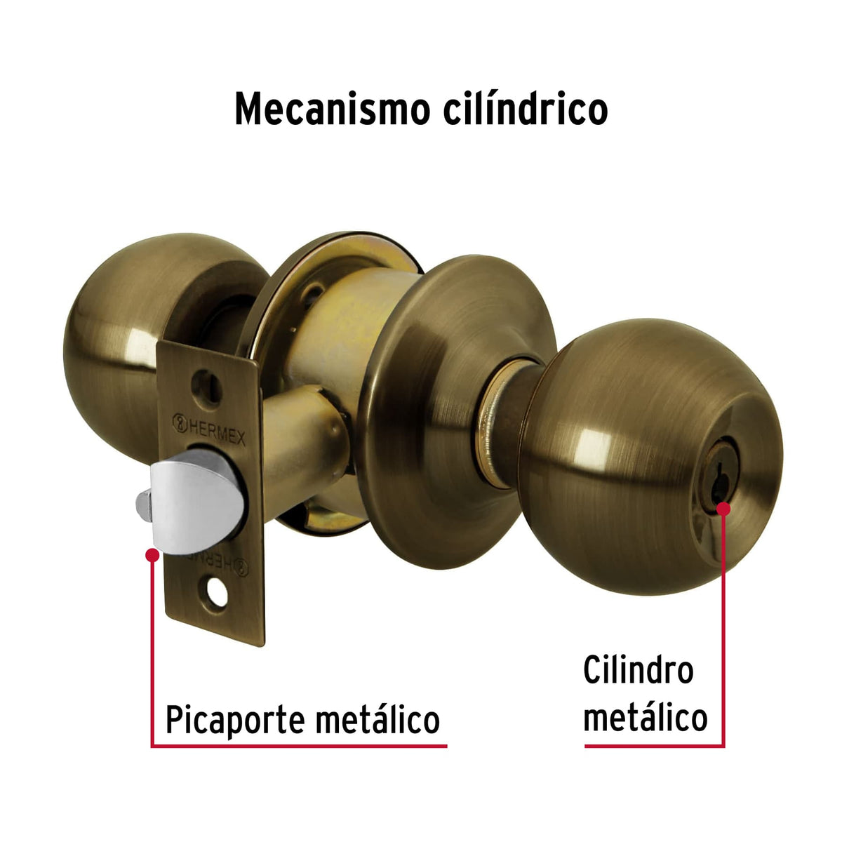 Cerradura esfera,cil, ent, antiguo,HB,blister