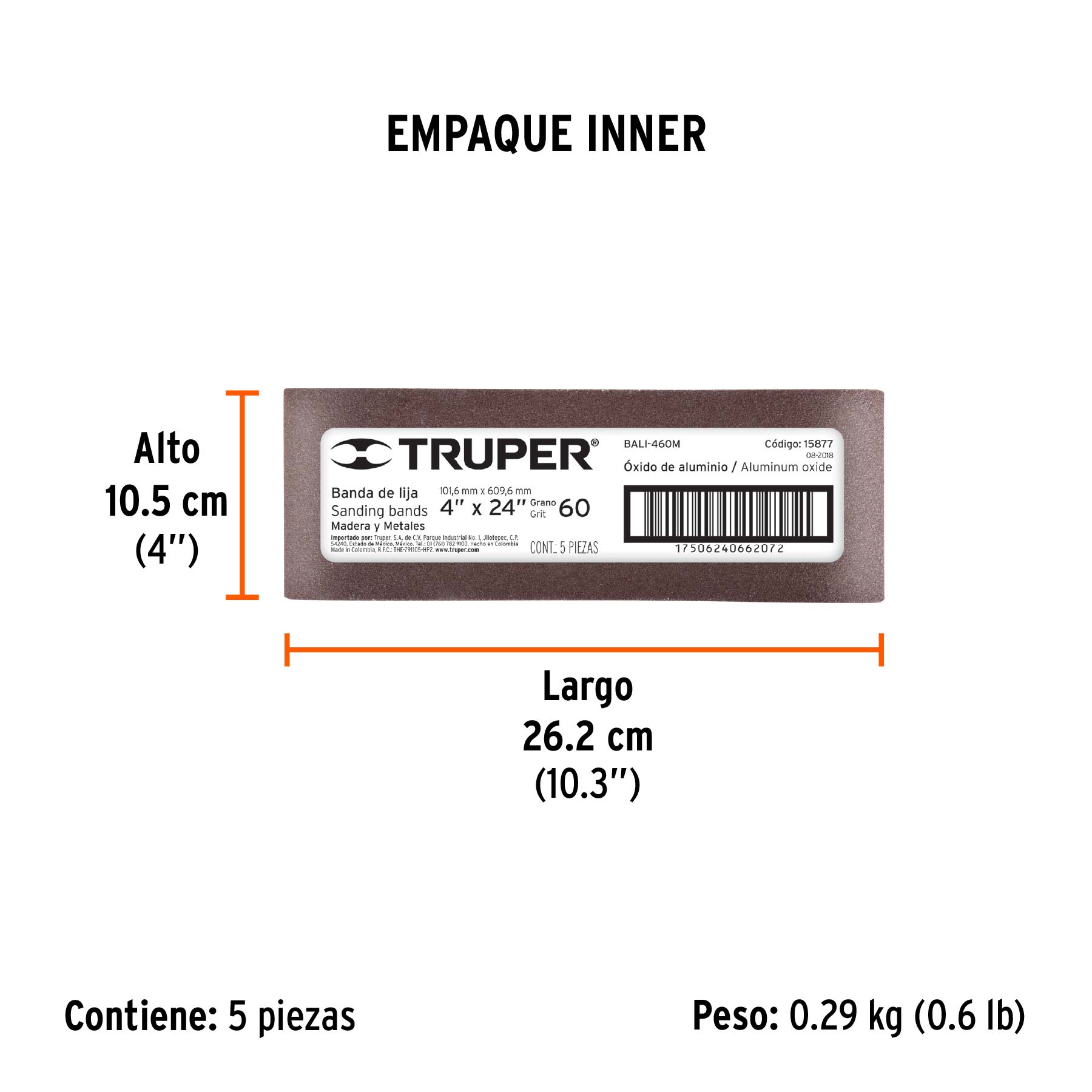 Banda de lija para madera 4x24" grano 60