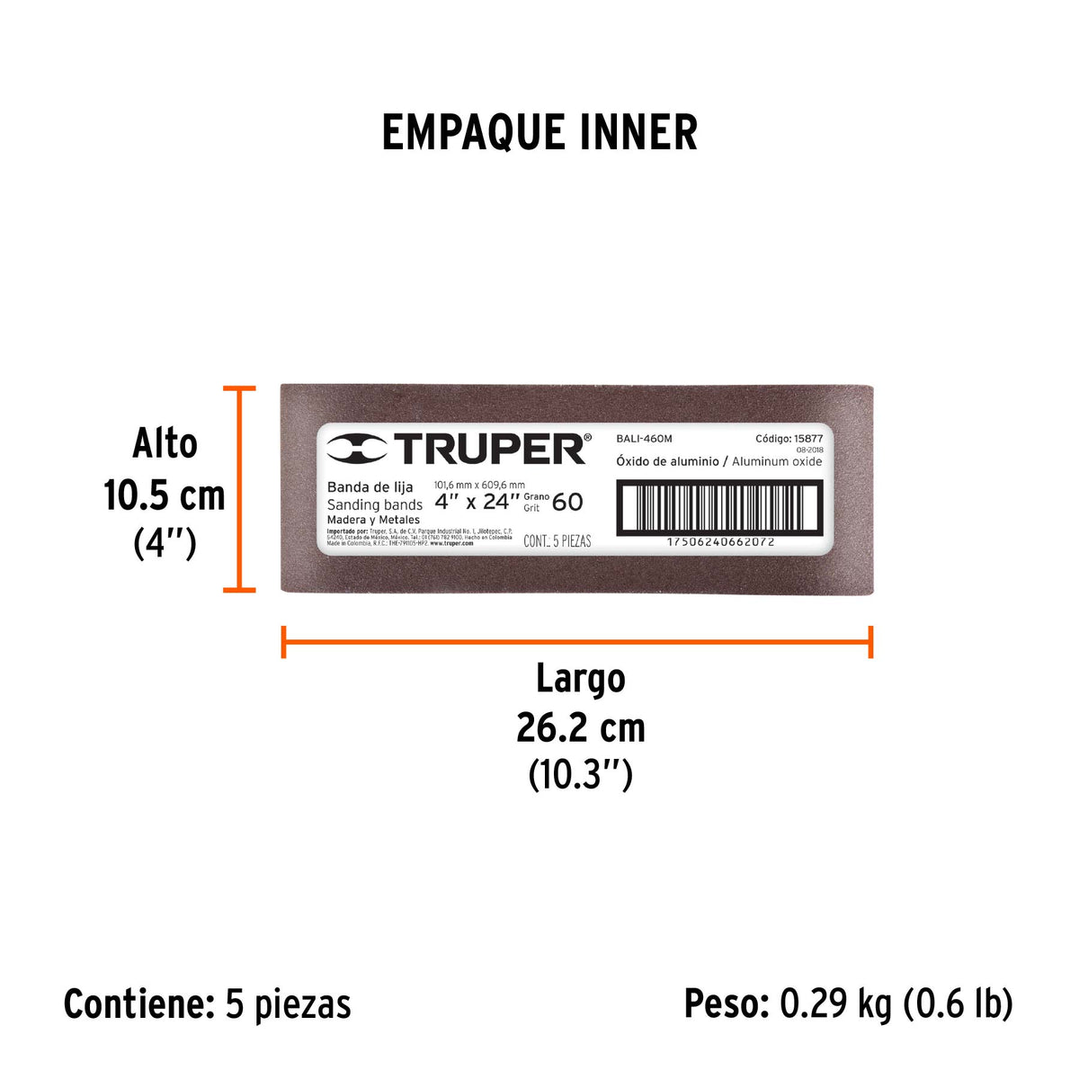 Banda de lija para madera 4x24" grano 60