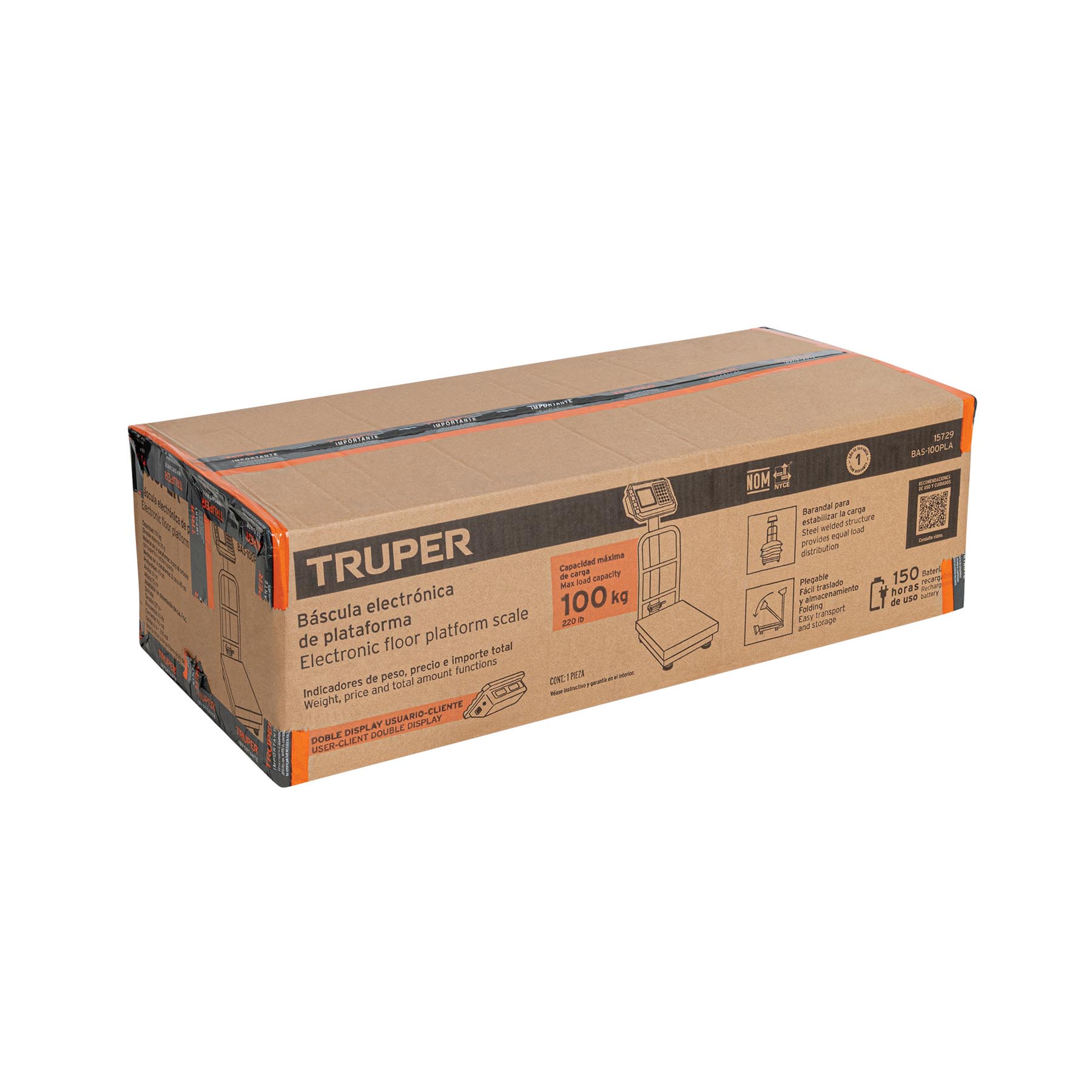 Báscula plegable de plataforma capacidad 100 Kg.