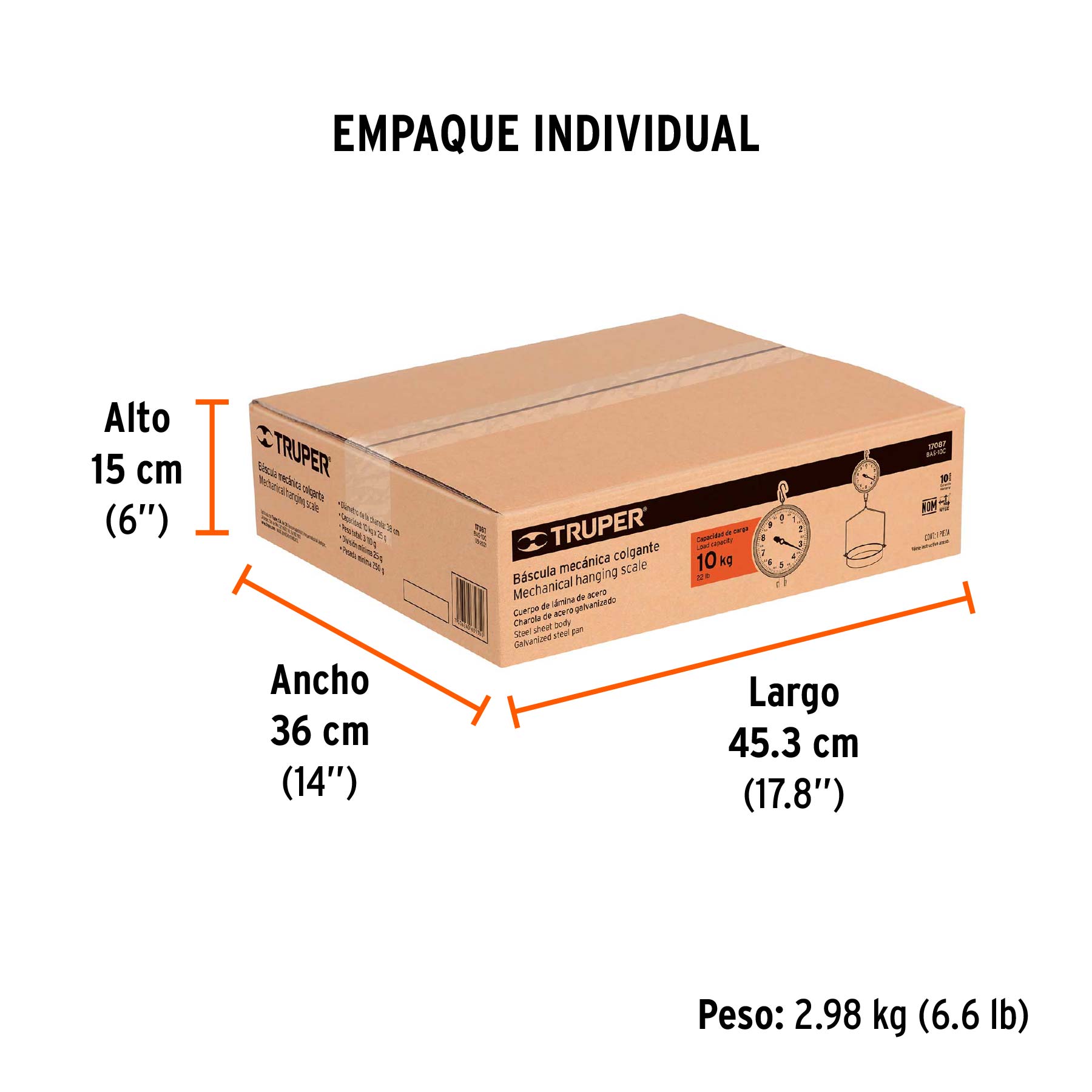 Báscula mecánica colgante de 10 kg