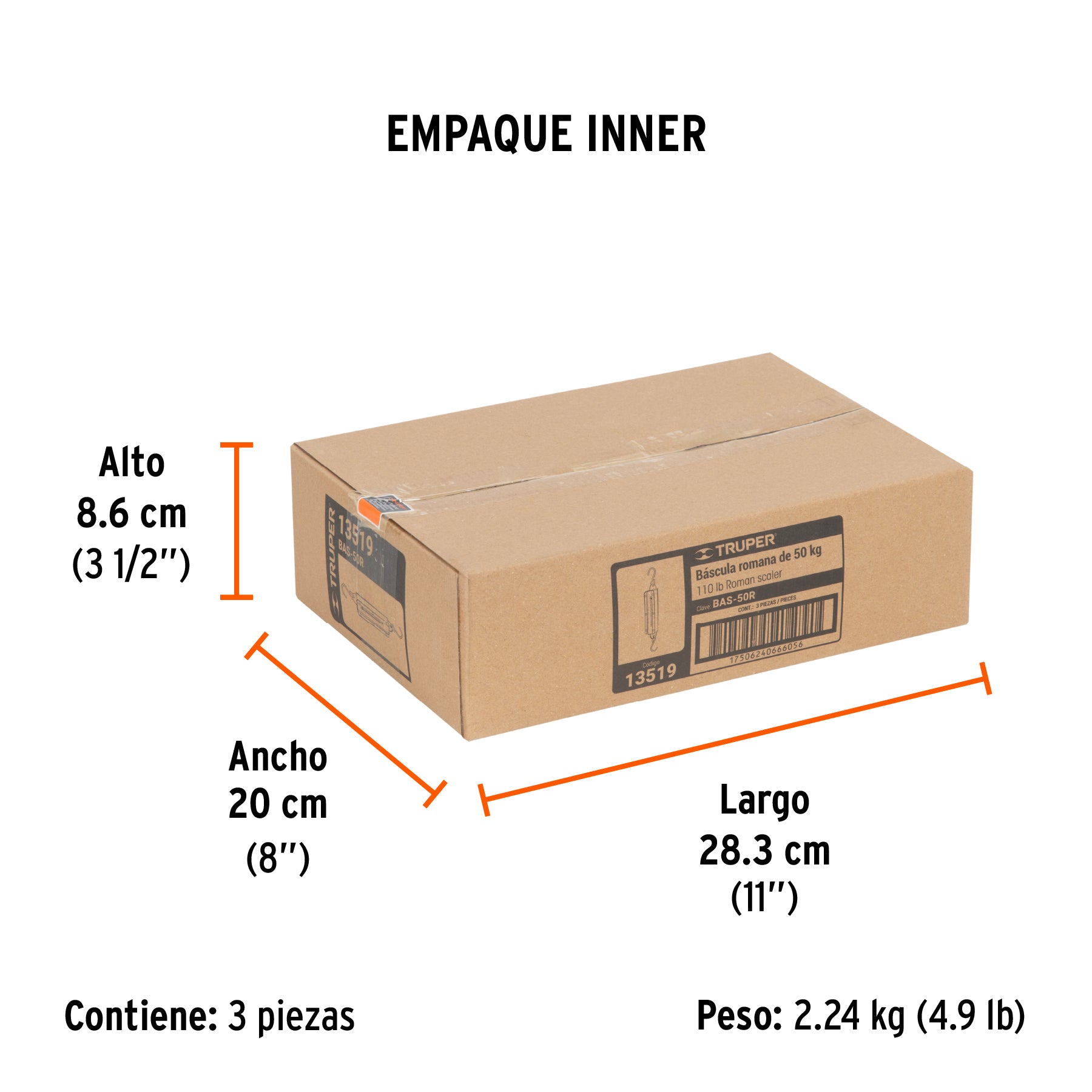 Báscula romana de resorte de 50 kg