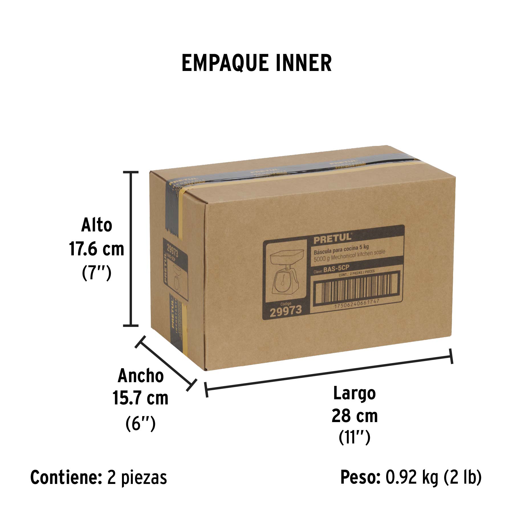 Báscula mecánica Pretul de cocina para 5 kg