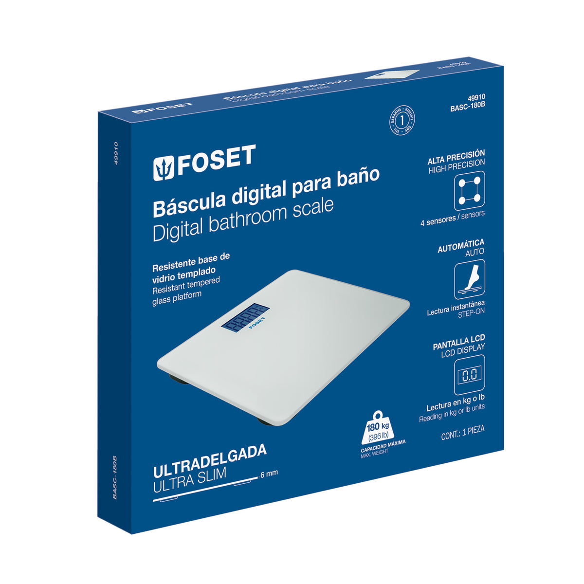 Báscula digital, hasta 180 kg para baño