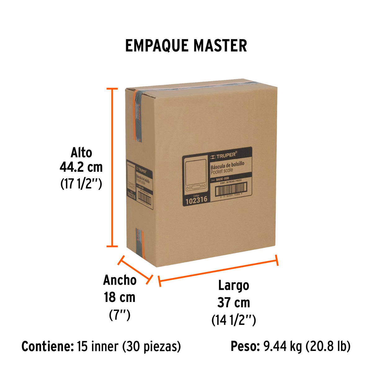 Báscula digital de precisión de bolsillo 500g, Truper