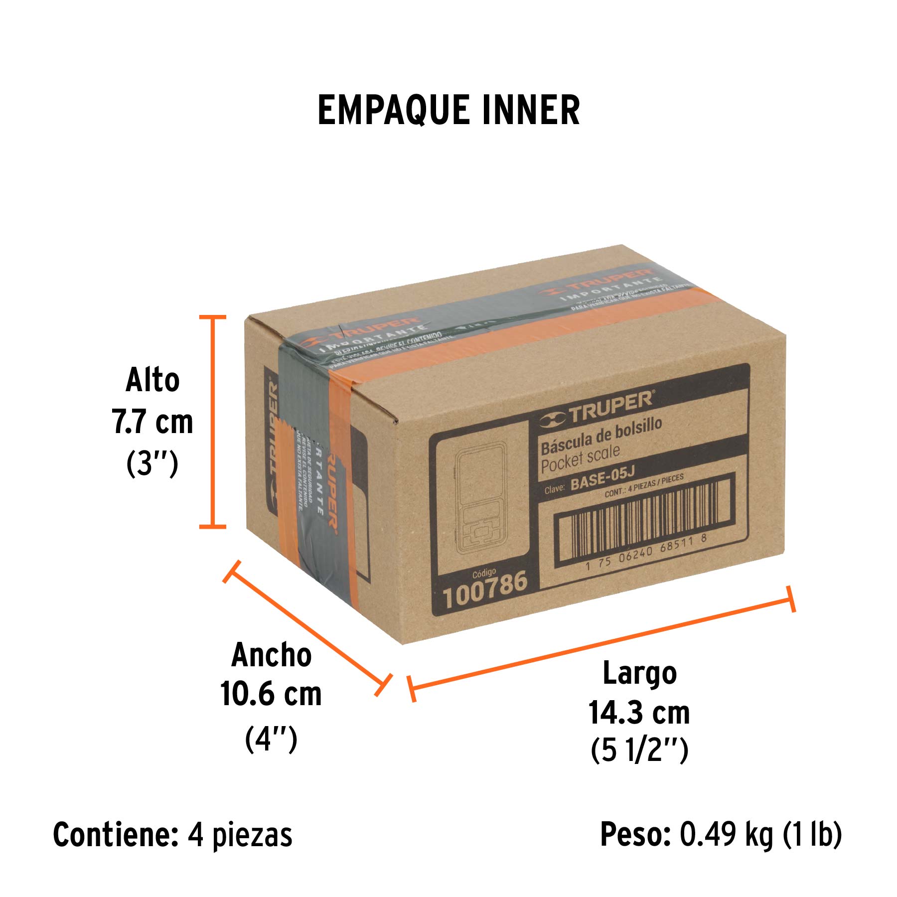 Báscula capacidad 500 g electrónica de bolsillo, Truper